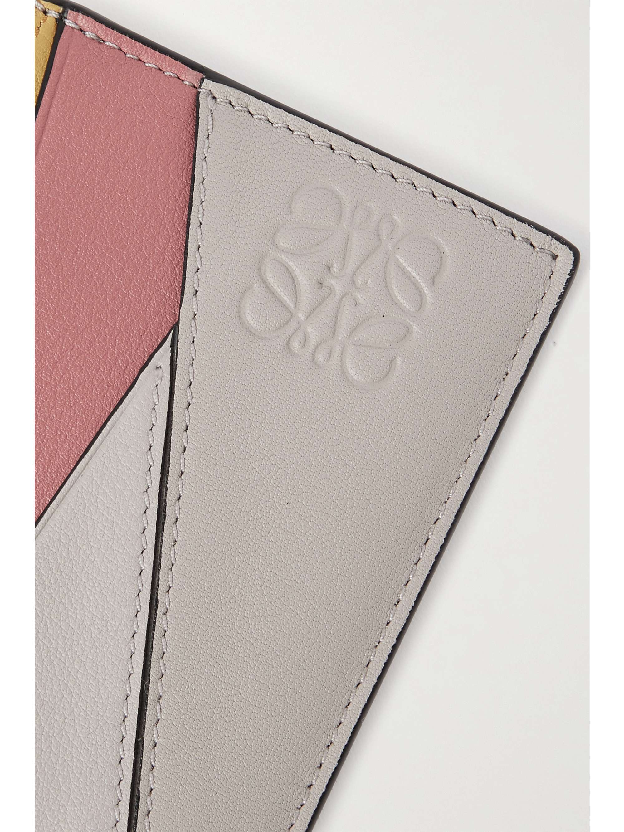 LOEWE Puzzle color-block textured-leather cardholder