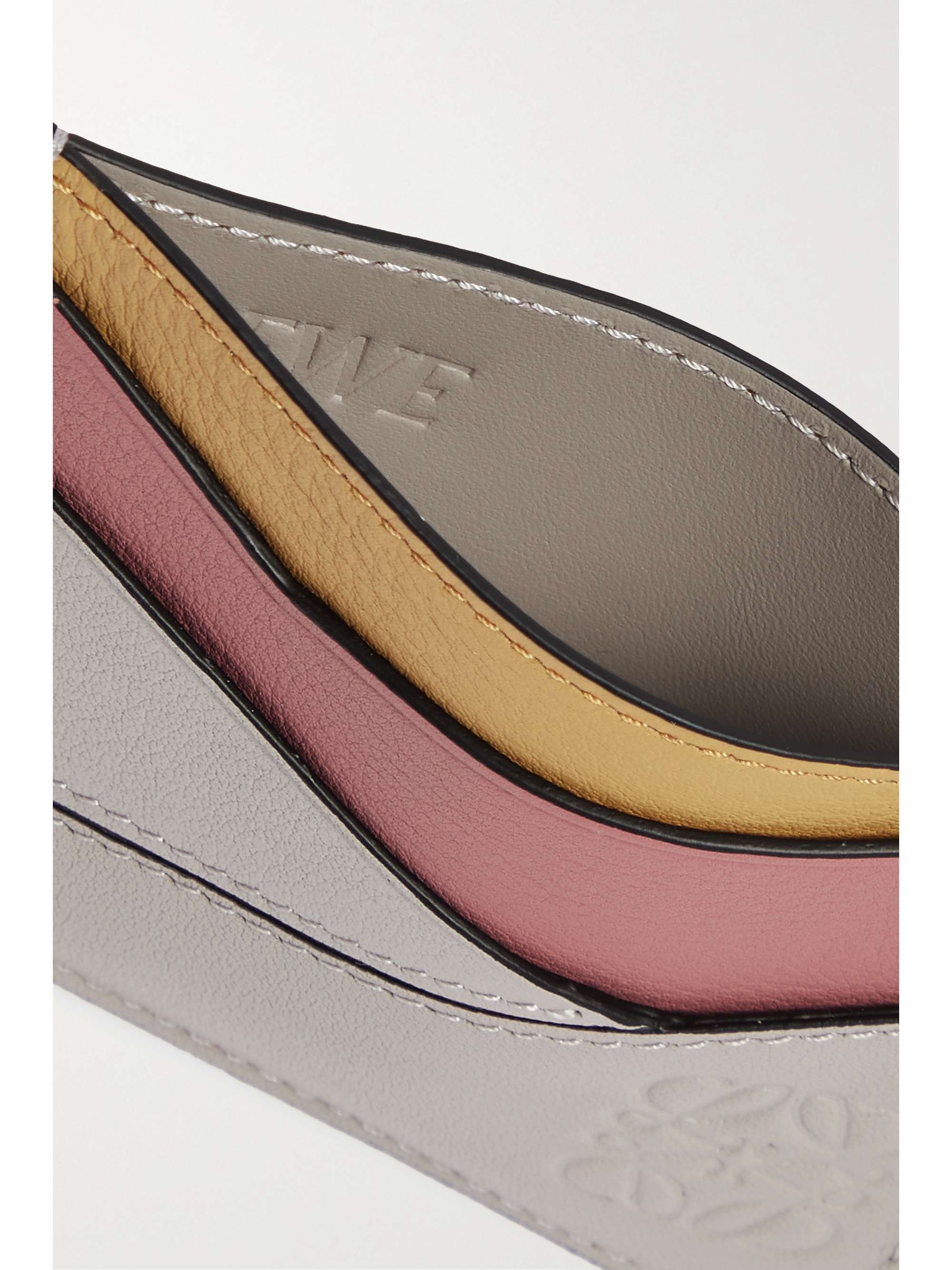 LOEWE Puzzle color-block textured-leather cardholder