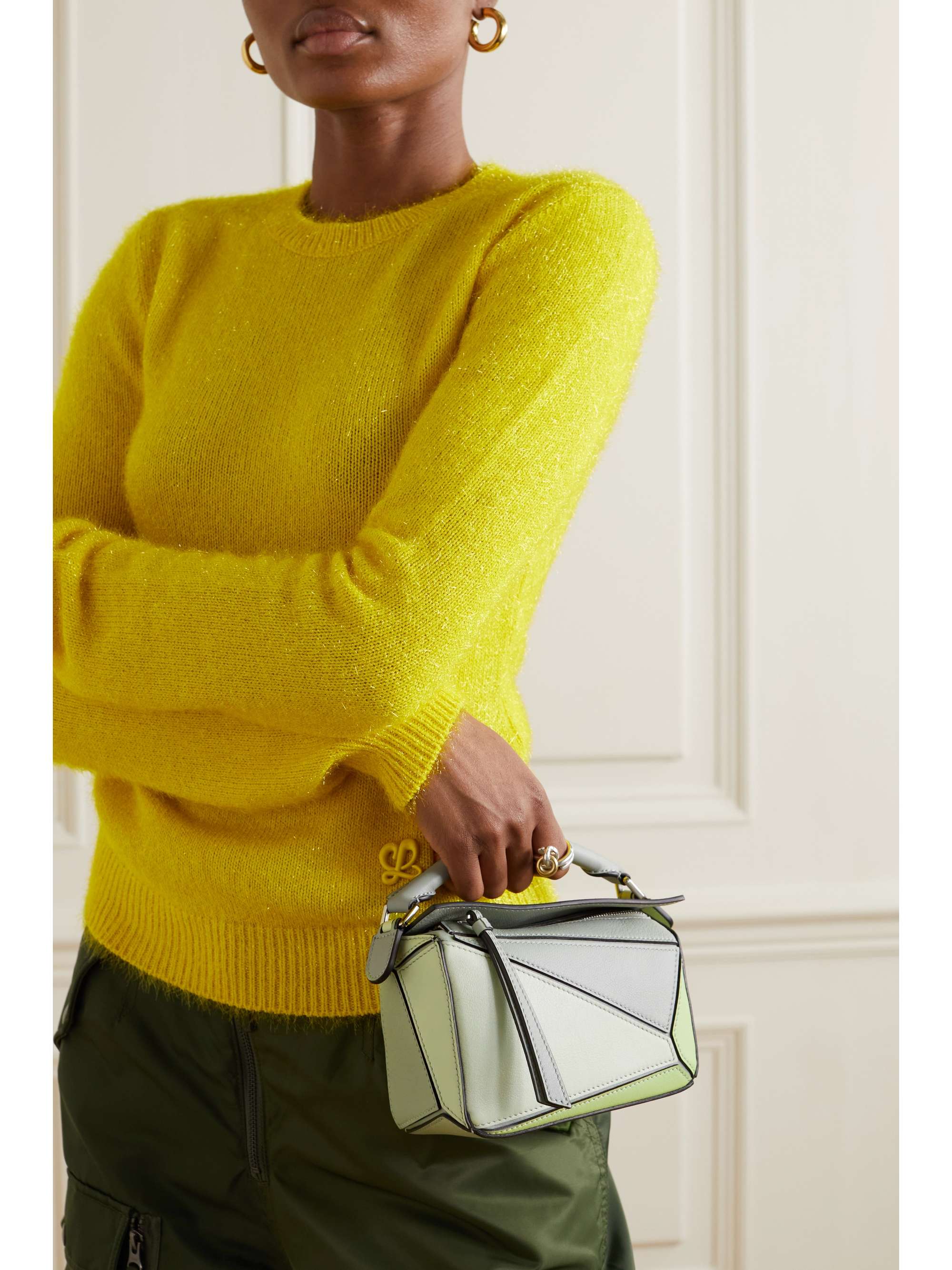 LOEWE Puzzle mini textured-leather shoulder bag