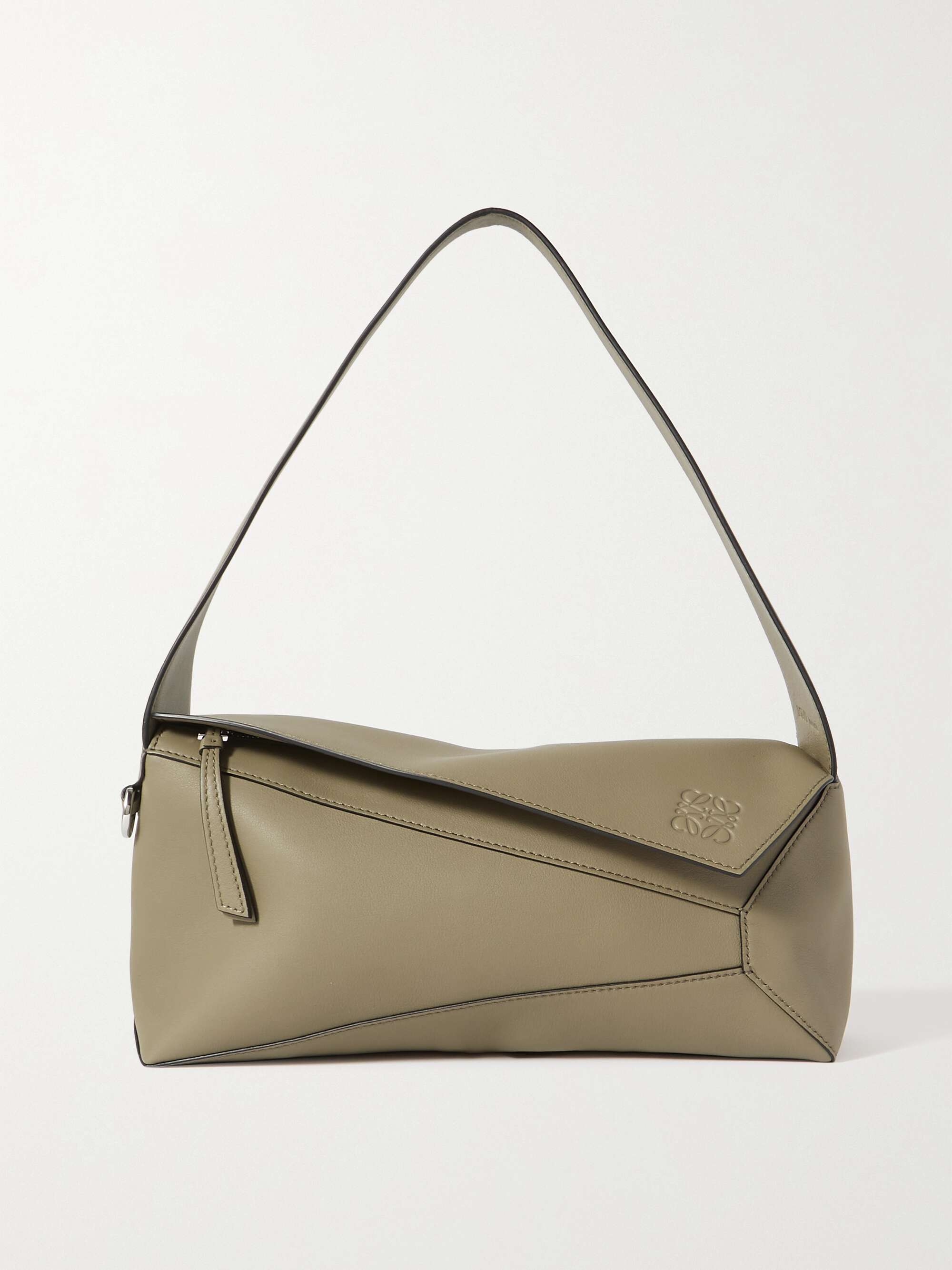 Puzzle Medium Leather Shoulder Bag in Black - Loewe