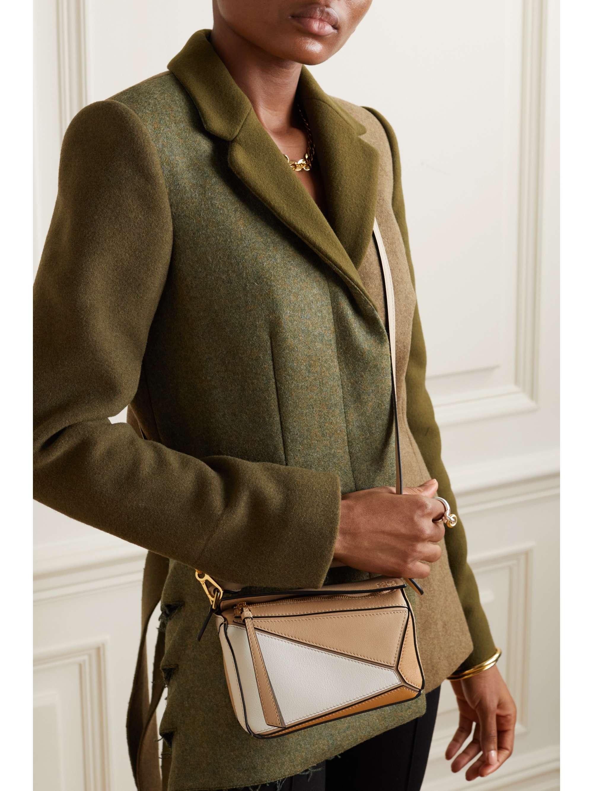 LOEWE Puzzle mini textured-leather shoulder bag