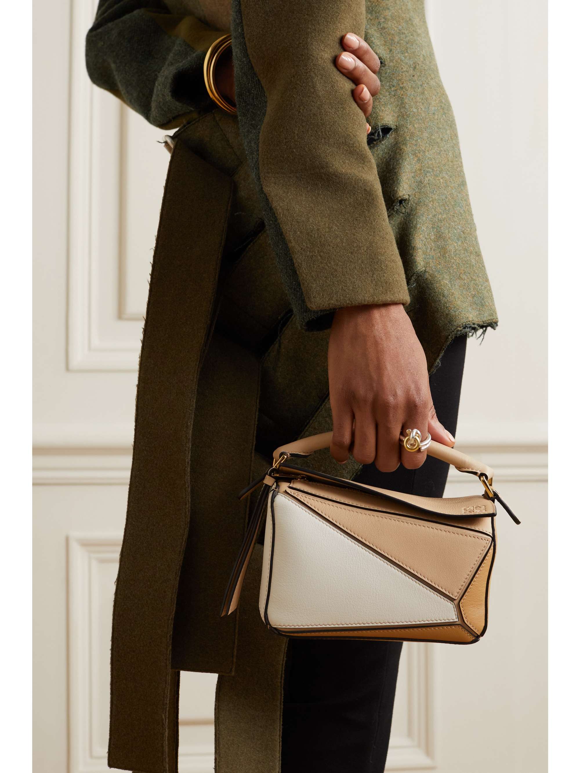 LOEWE Puzzle mini textured-leather shoulder bag