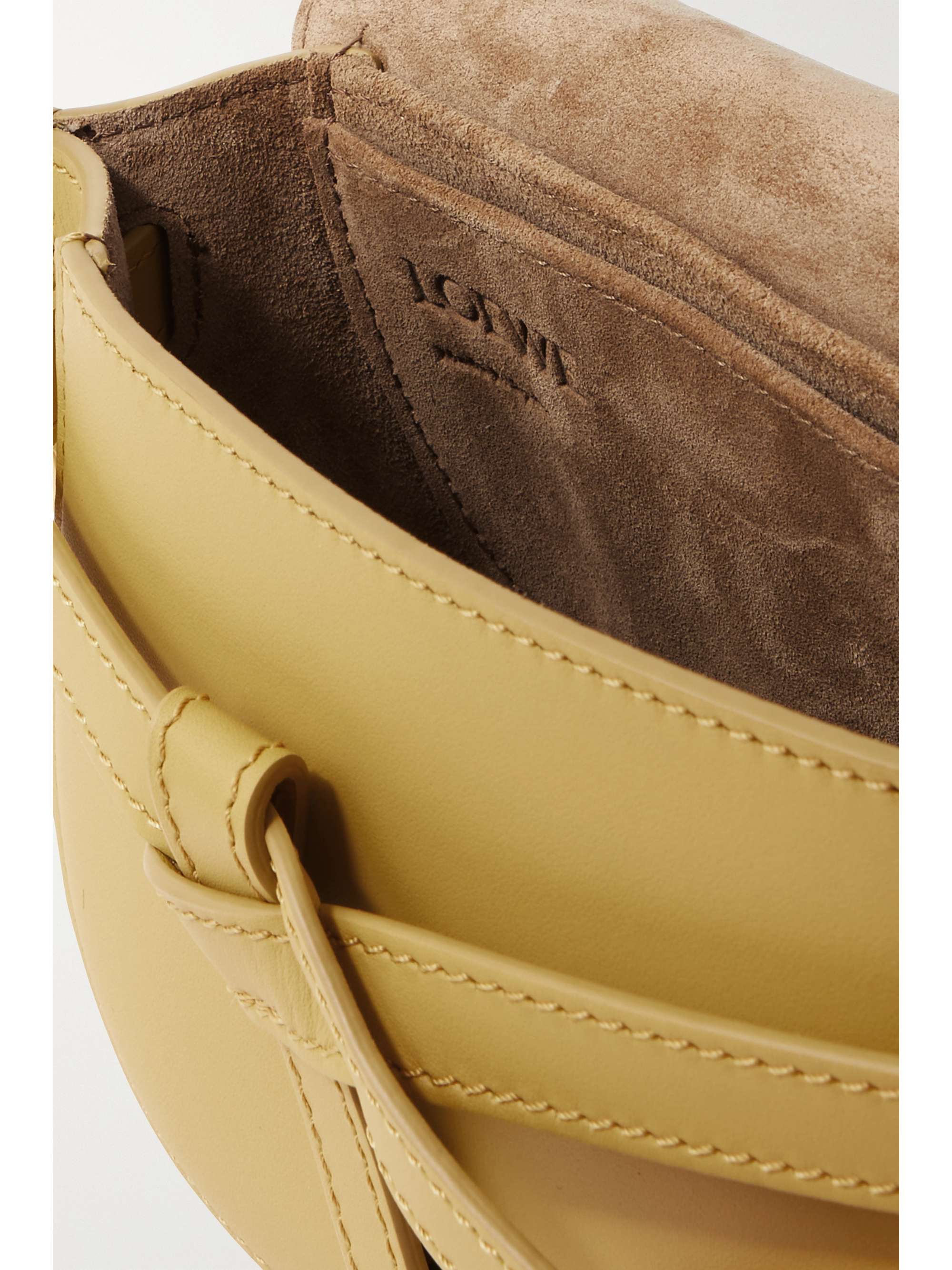 LOEWE Gate mini canvas jacquardtrimmed leather shoulder bag NETAPORTER