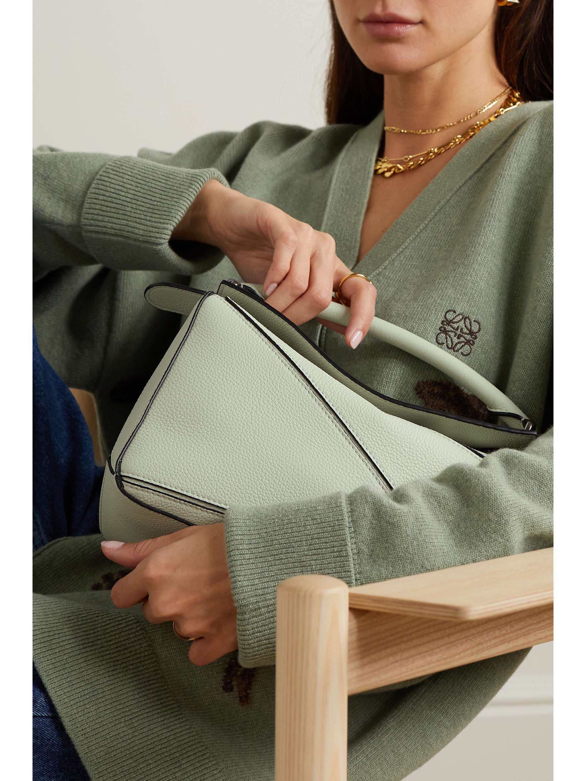 LOEWE Puzzle small textured-leather shoulder bag