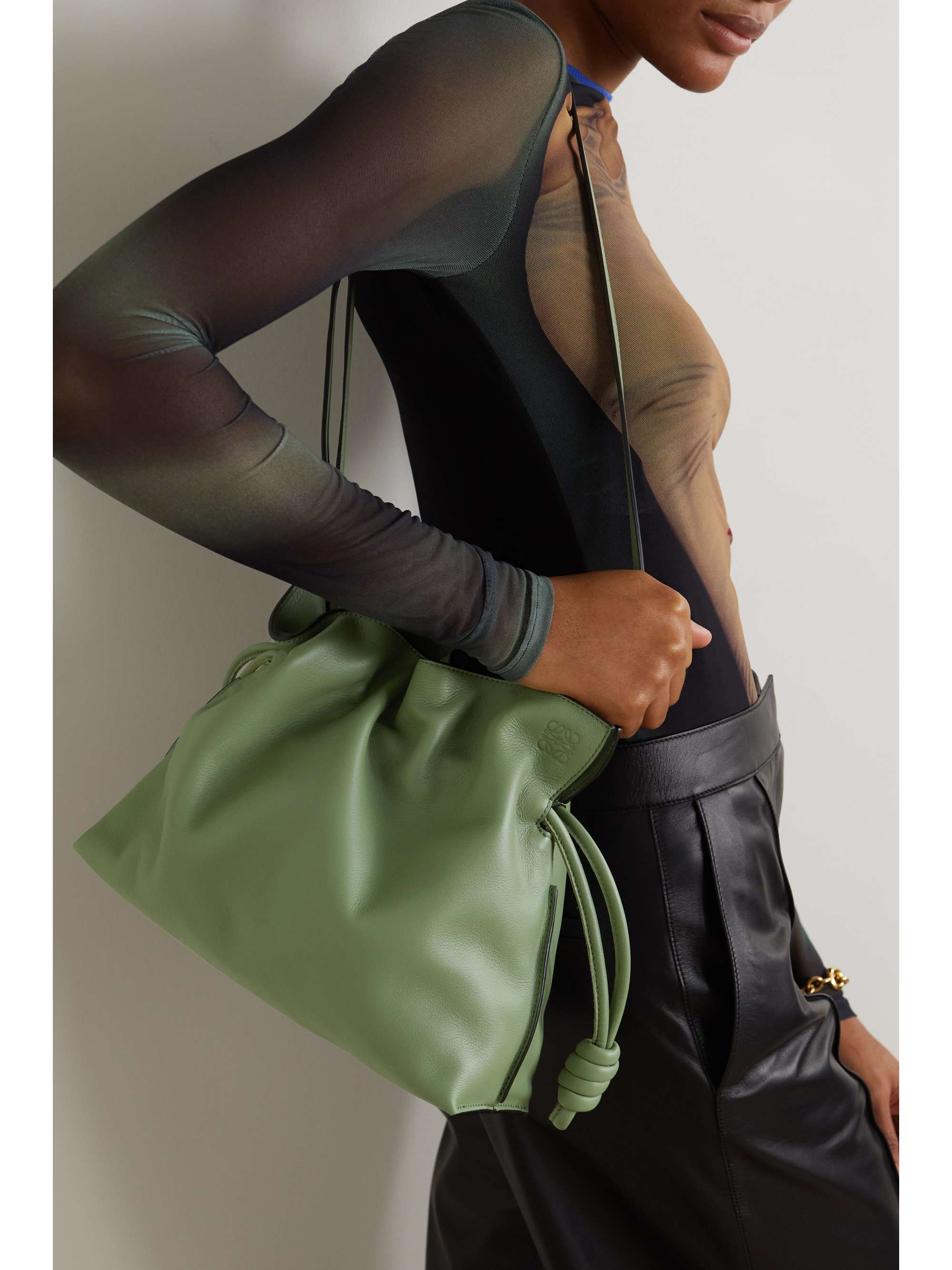 LOEWE Flamenco leather clutch
