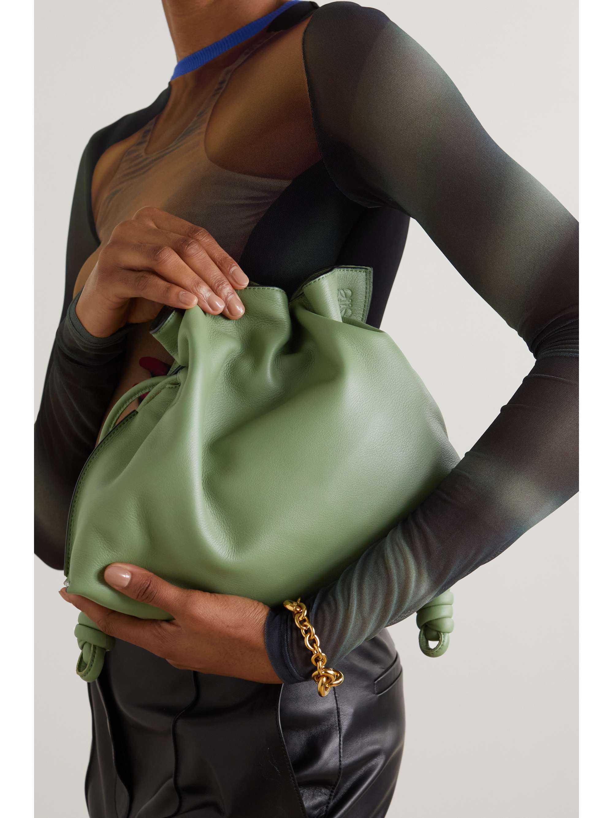 LOEWE Flamenco leather clutch