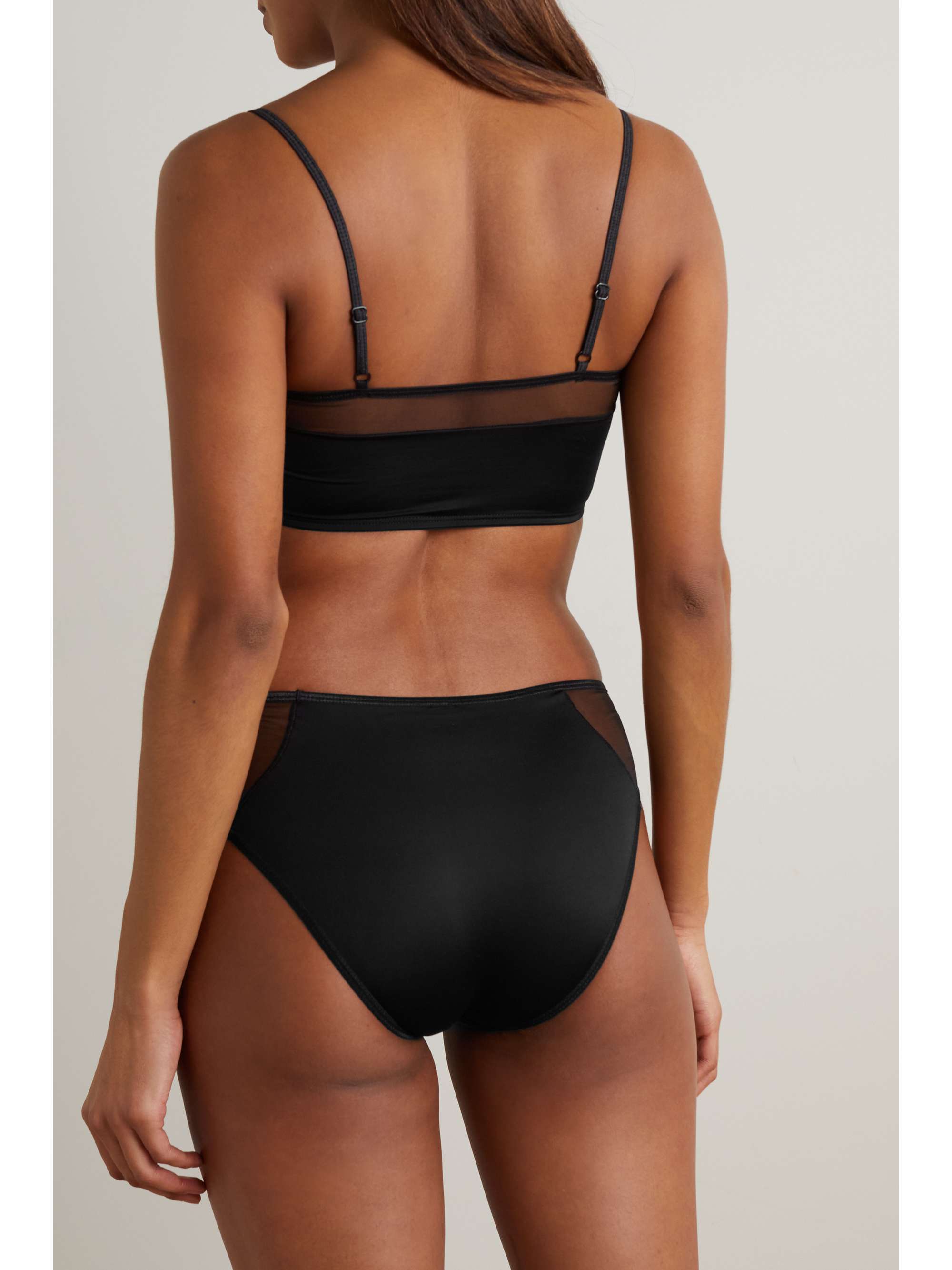 ELSE Gigi tulle-trimmed stretch-jersey boy shorts