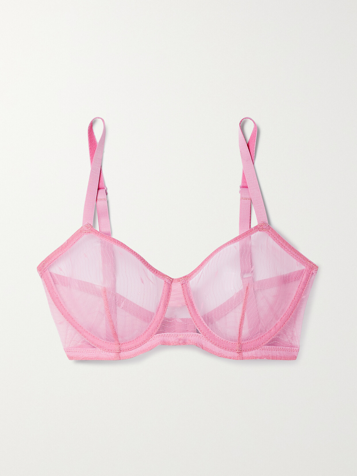 ELSE + Net Sustain Kate Stretch-mesh Underwired Soft-cup Bra - Pink
