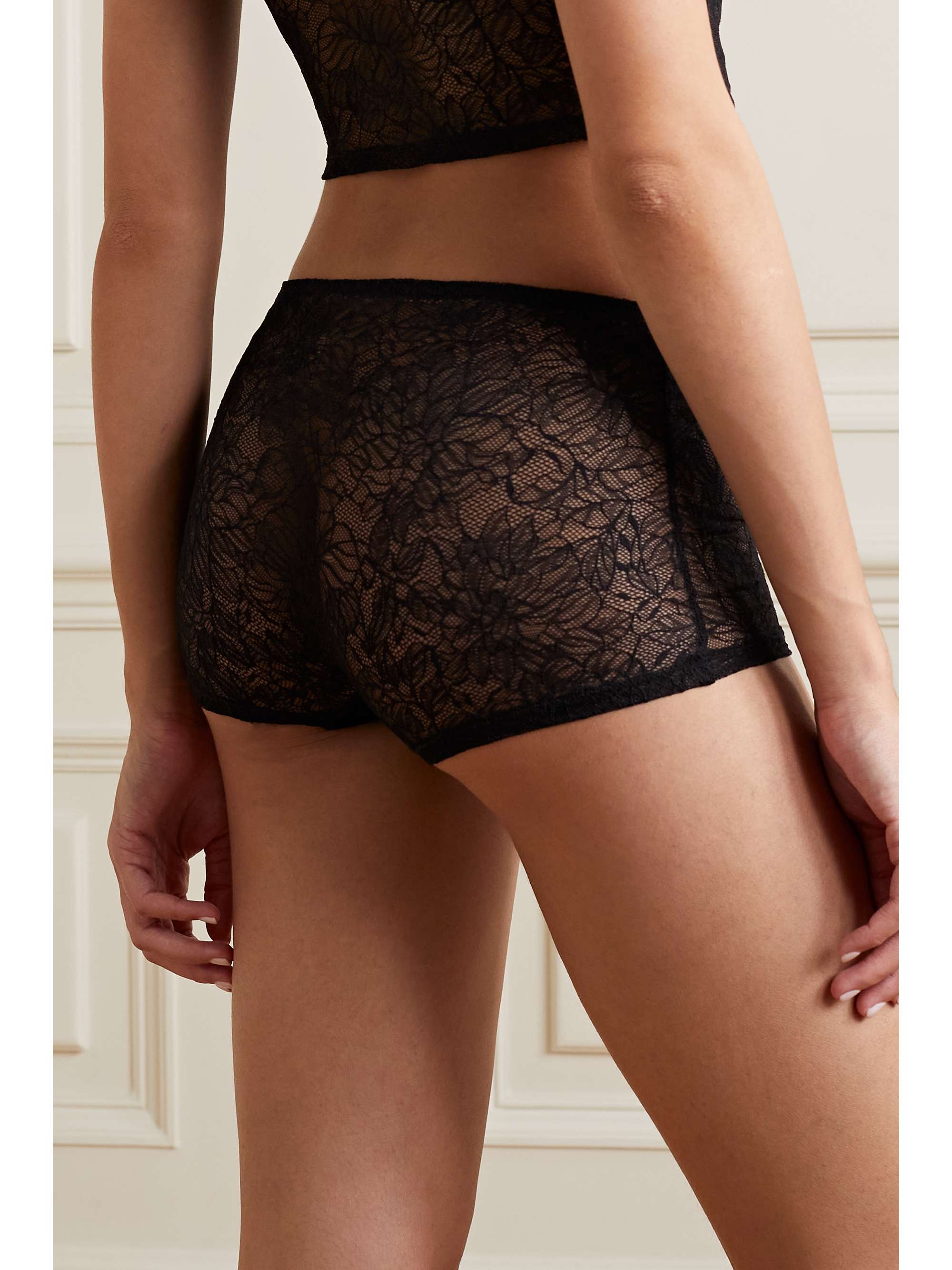 SKIN Lupita organic Pima cotton-lace boy shorts