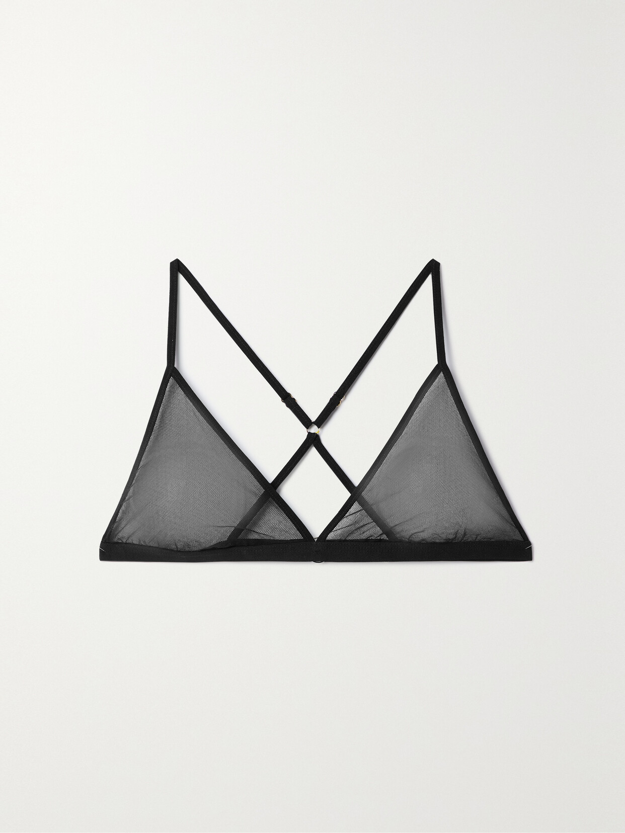 Skin - Odelyn Cotton-tulle Soft-cup Triangle Bra - Black