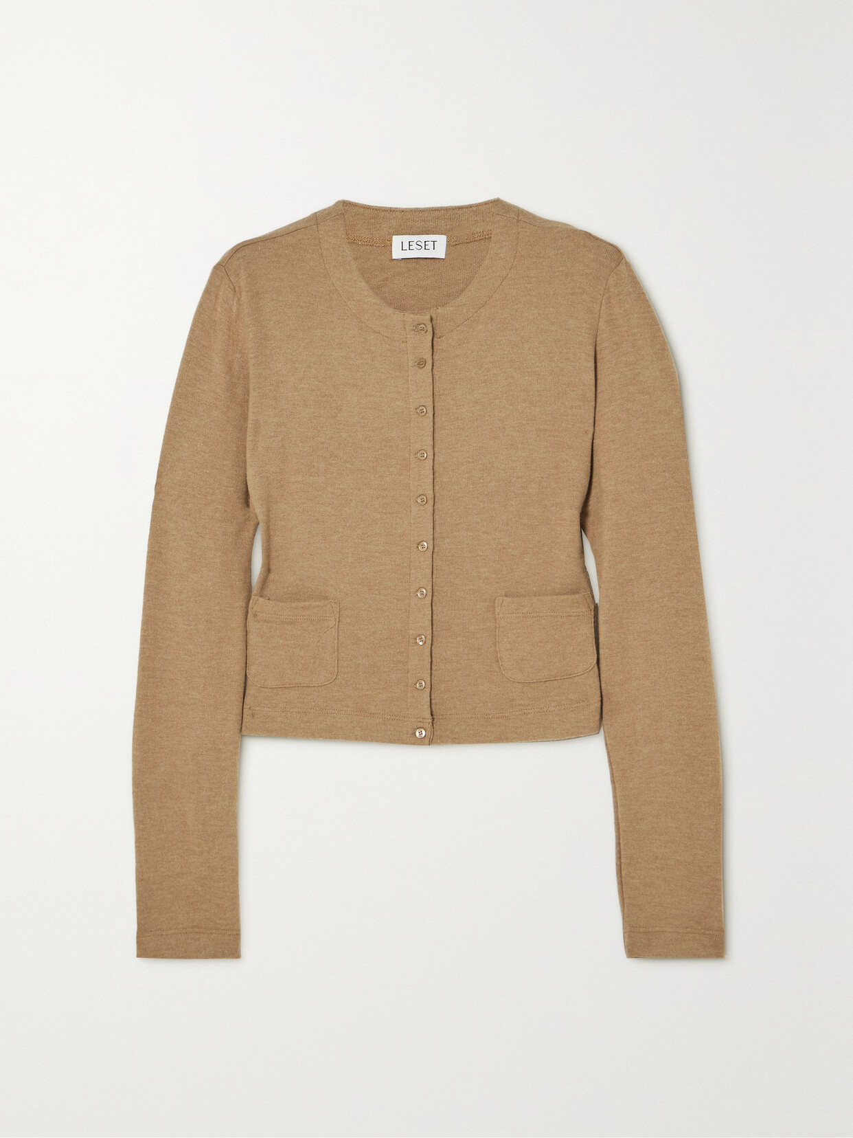 LESET - Lauren Brushed Jersey Cardigan - Neutrals