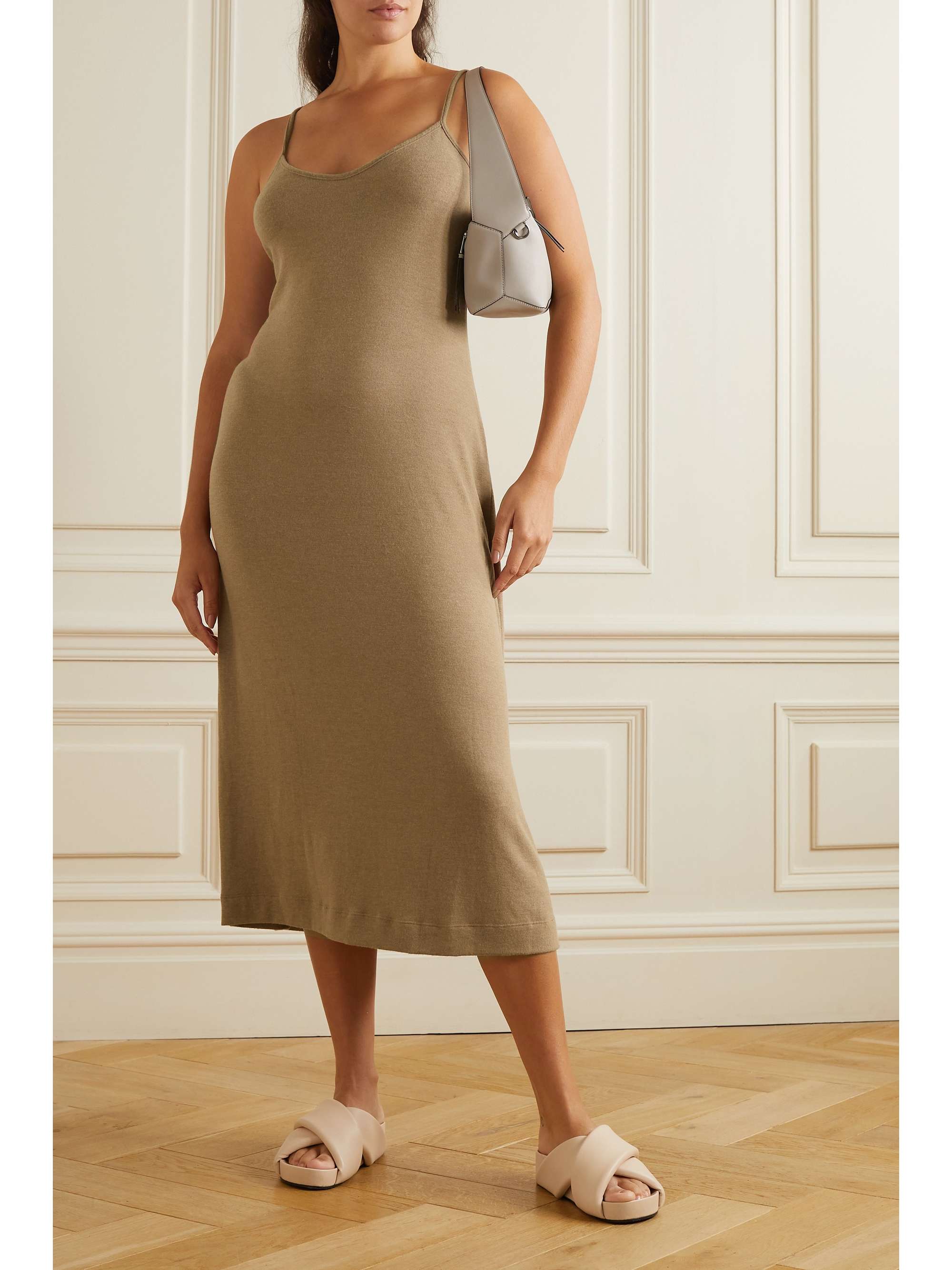 LESET Lauren brushed jersey midi dress