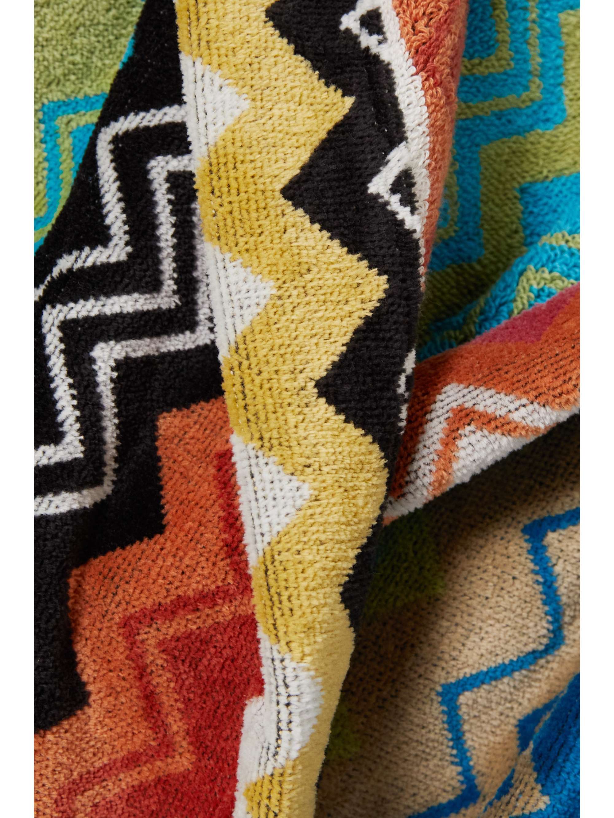 MISSONI HOME Giacomo striped hooded belted cotton-terry robe
