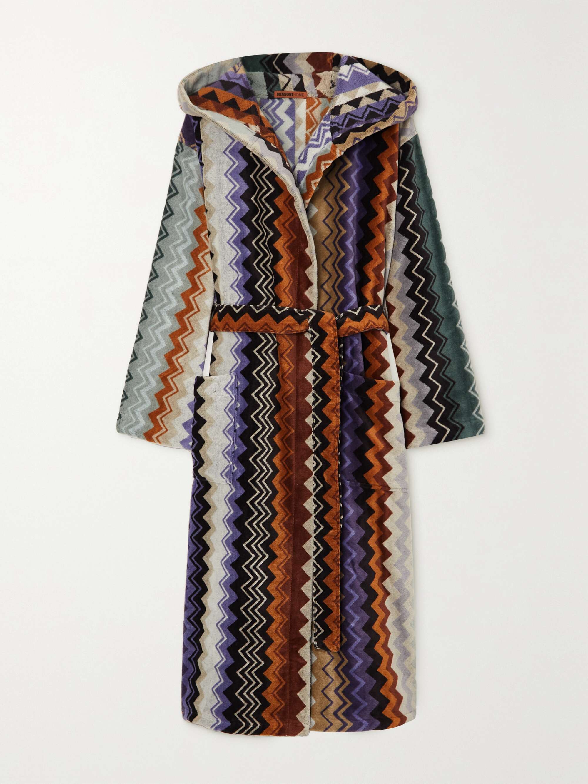 MISSONI HOME striped hooded belted cottonterry robe NETAPORTER