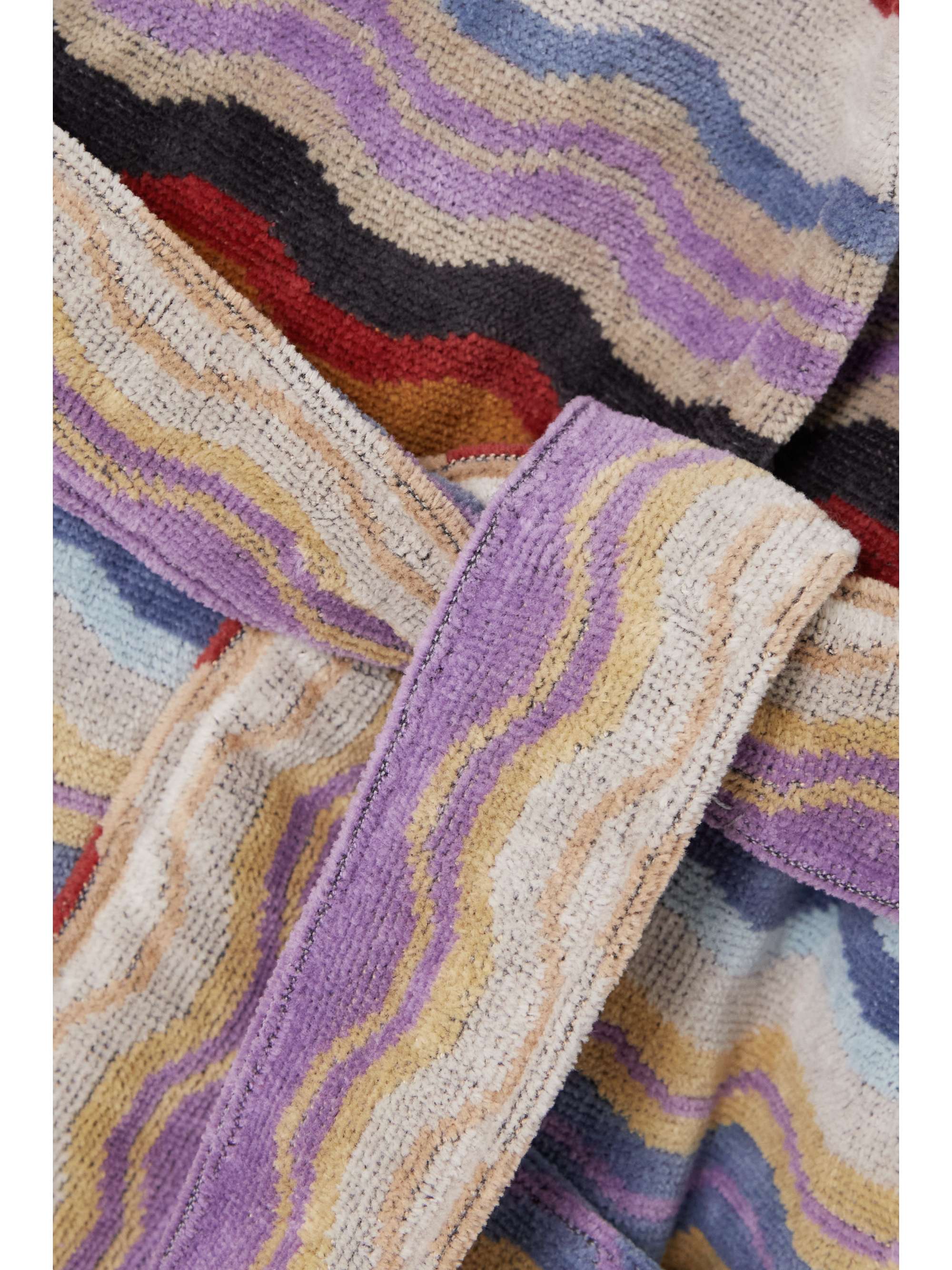 MISSONI HOME Bonnie hooded belted striped cotton-terry robe