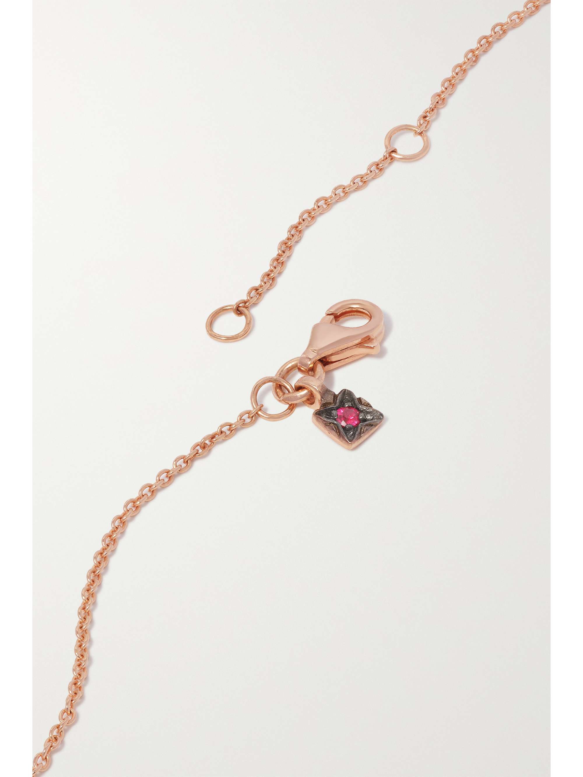 IRENE NEUWIRTH Tropical Flower 18-karat rose gold, rhodonite and tourmaline necklace