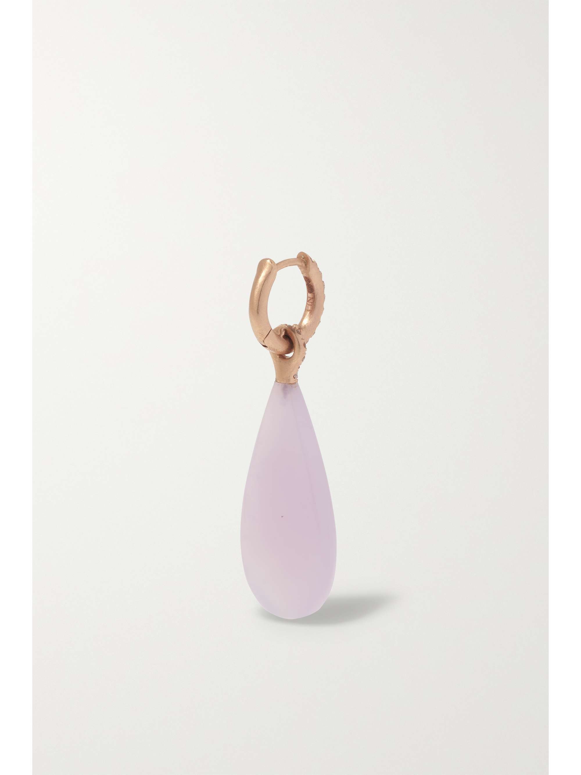 IRENE NEUWIRTH Swing Hoop 18-karat rose gold, chalcedony and diamond earrings