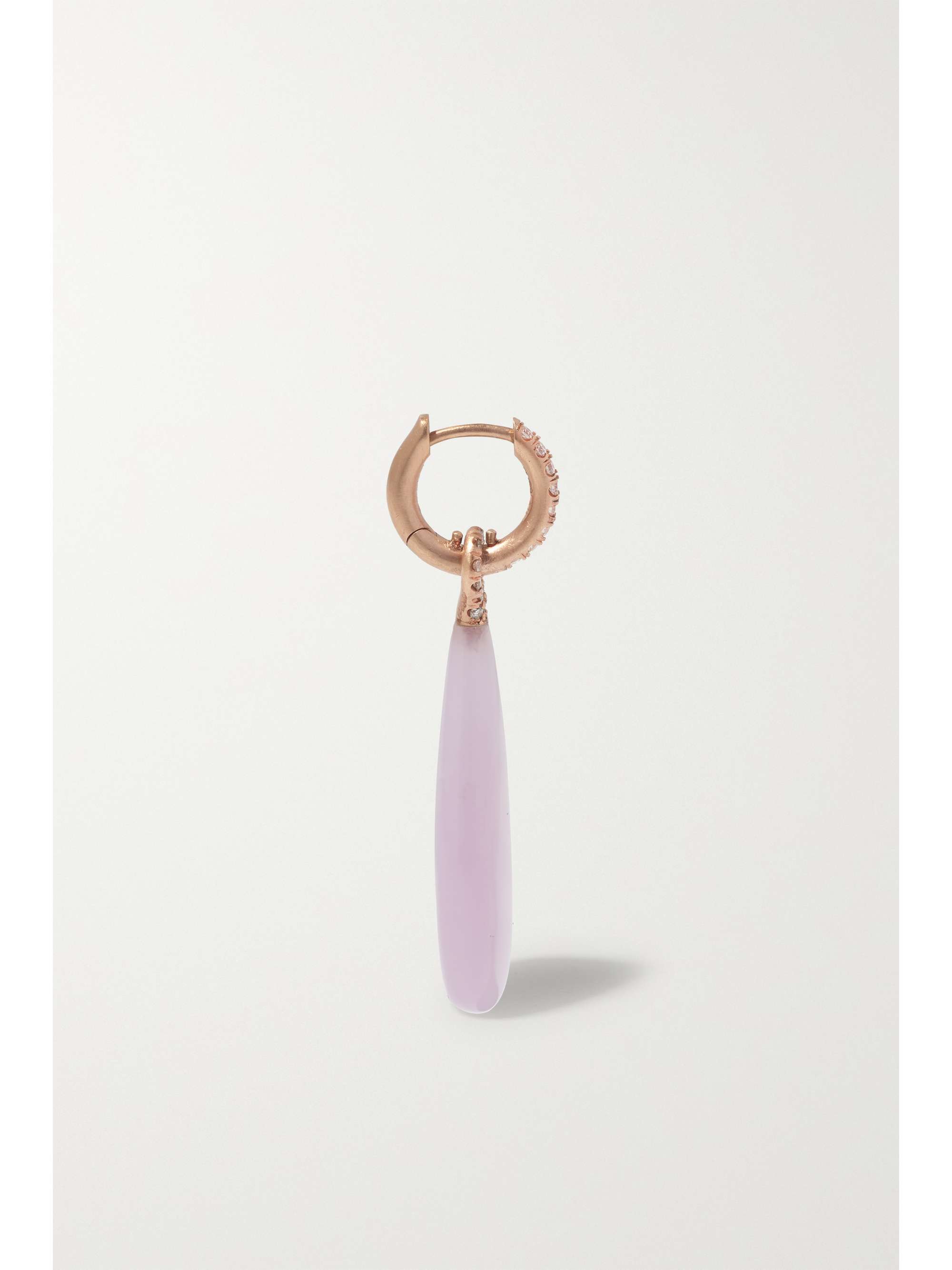 IRENE NEUWIRTH Swing Hoop 18-karat rose gold, chalcedony and diamond earrings