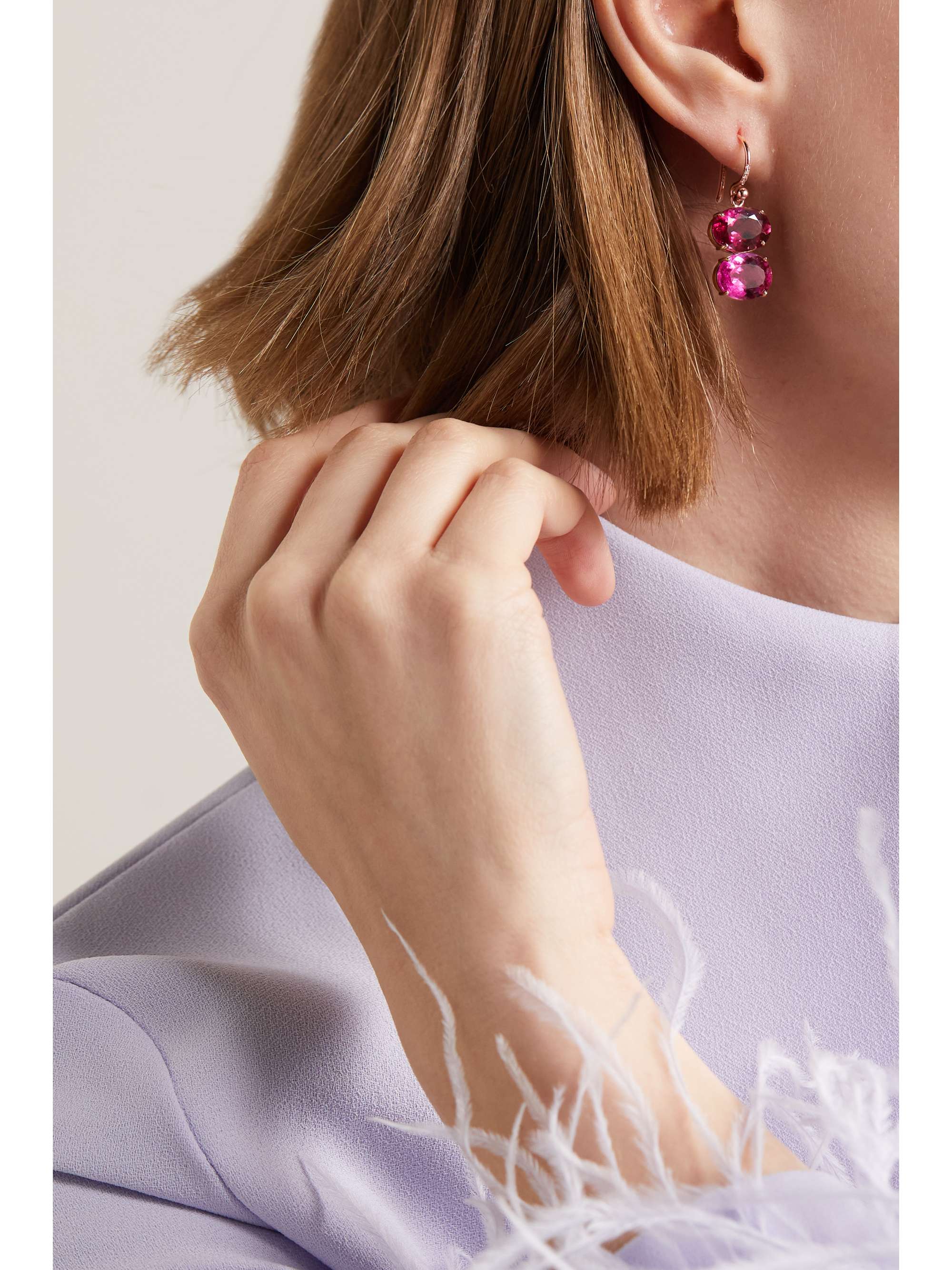 IRENE NEUWIRTH Gemmy Gem 18-karat rose gold multi-stone earrings