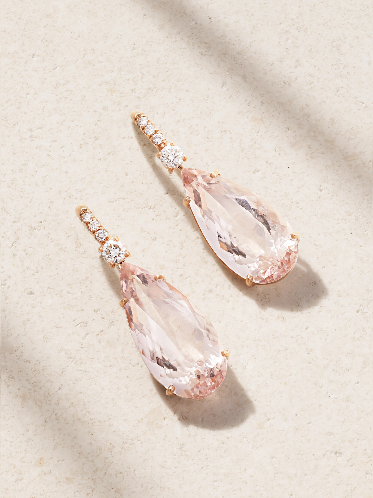 Irene Neuwirth Gemmy Gem 18-karat Rose Gold, Morganite And Diamond Earrings