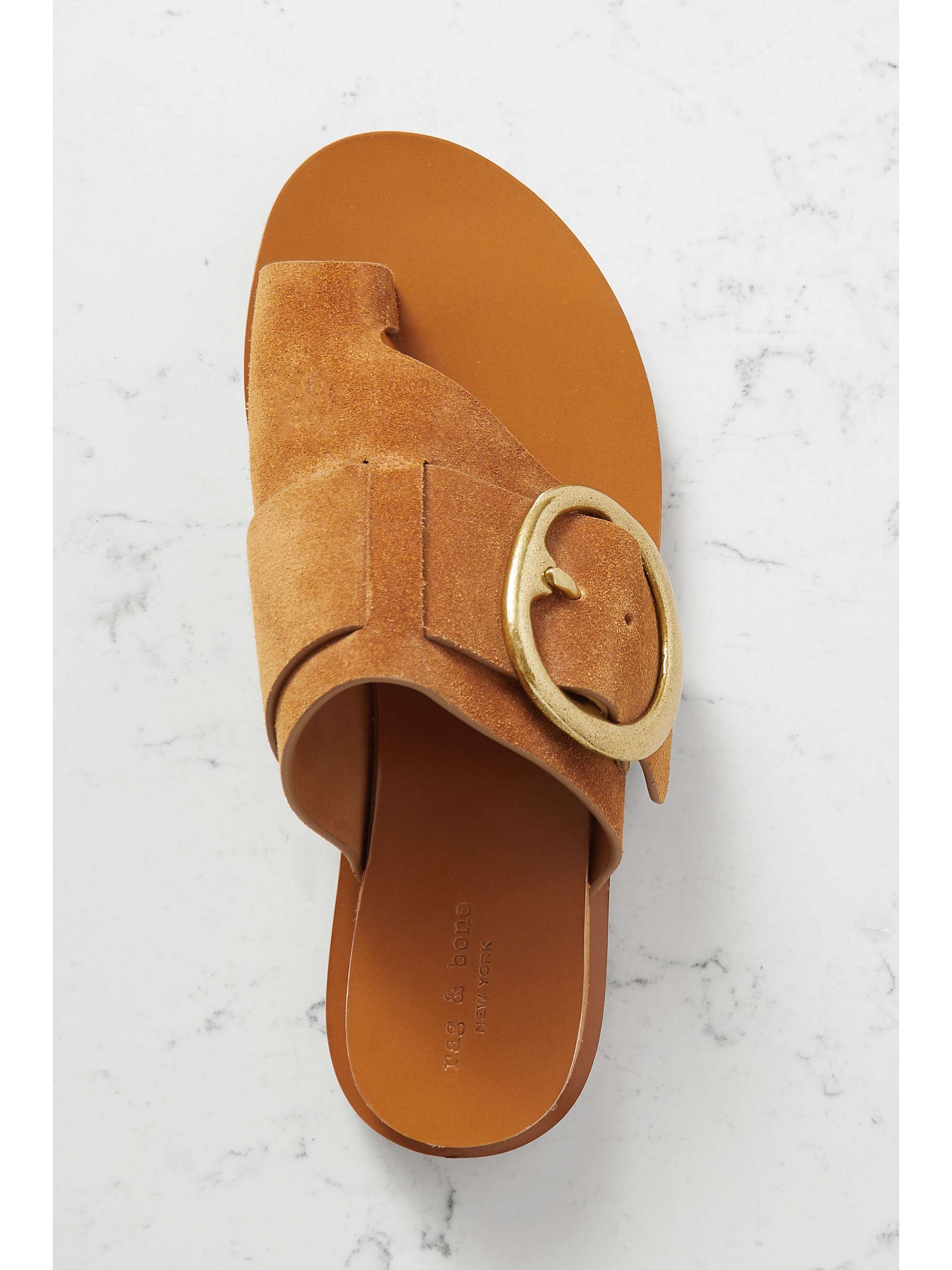RAG & BONE Beau buckled suede slides