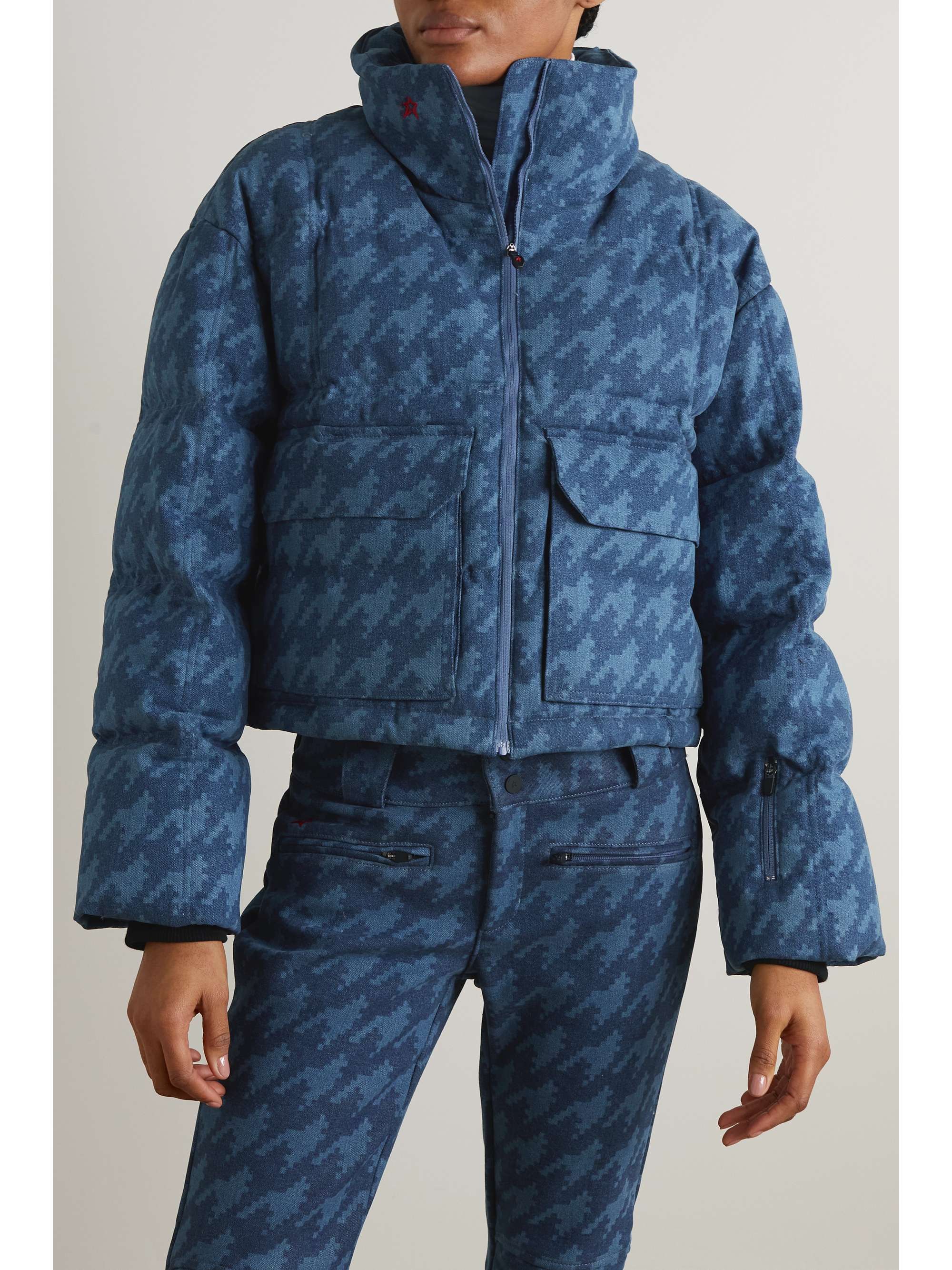 PERFECT MOMENT DL1961 Nevada printed stretch-denim down ski jacket