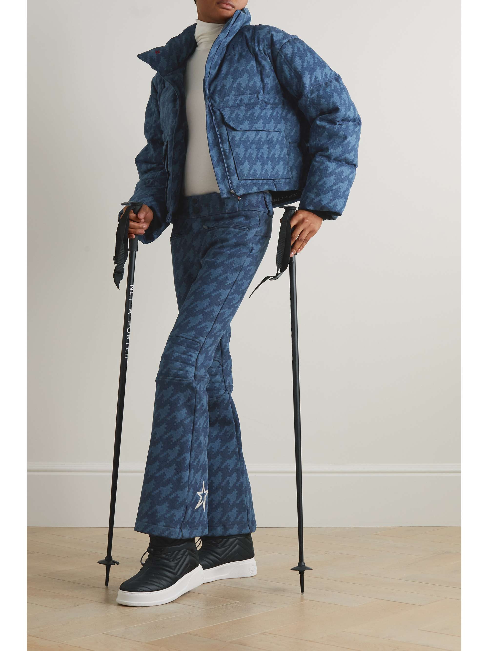 PERFECT MOMENT DL1961 Nevada printed stretch-denim down ski jacket