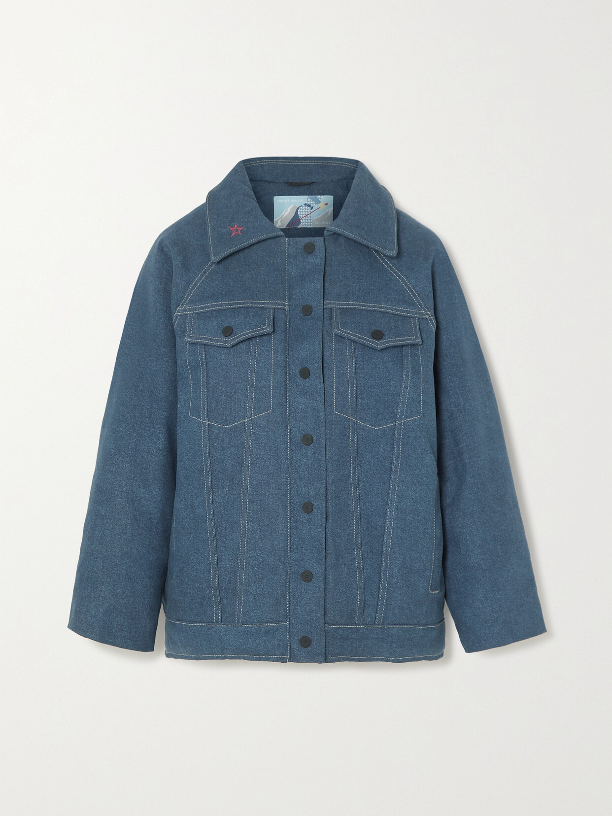 Perfect Moment - Corentine Embroidered Padded Denim Jacket - Blue