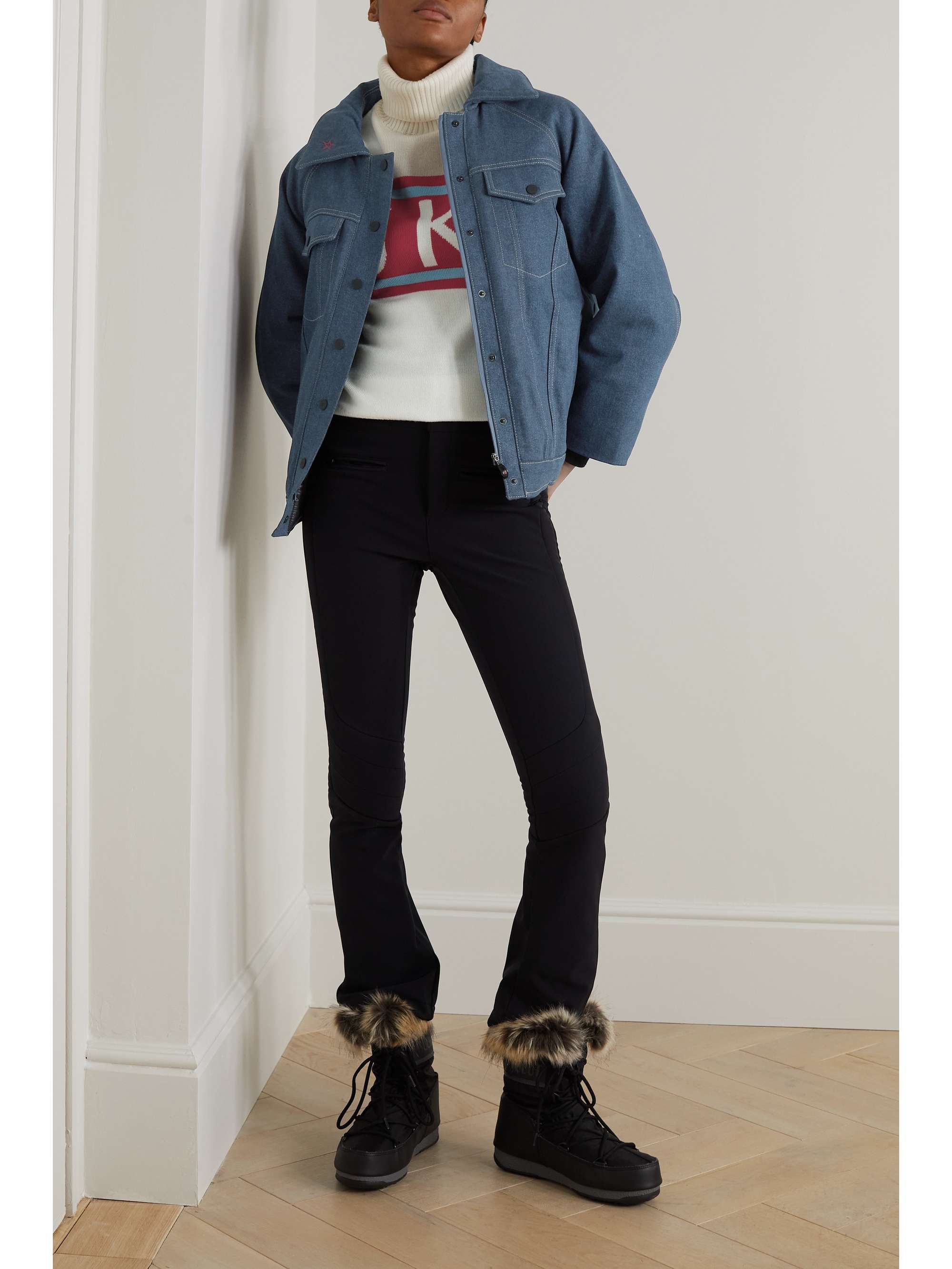 PERFECT MOMENT Corentine embroidered padded denim jacket
