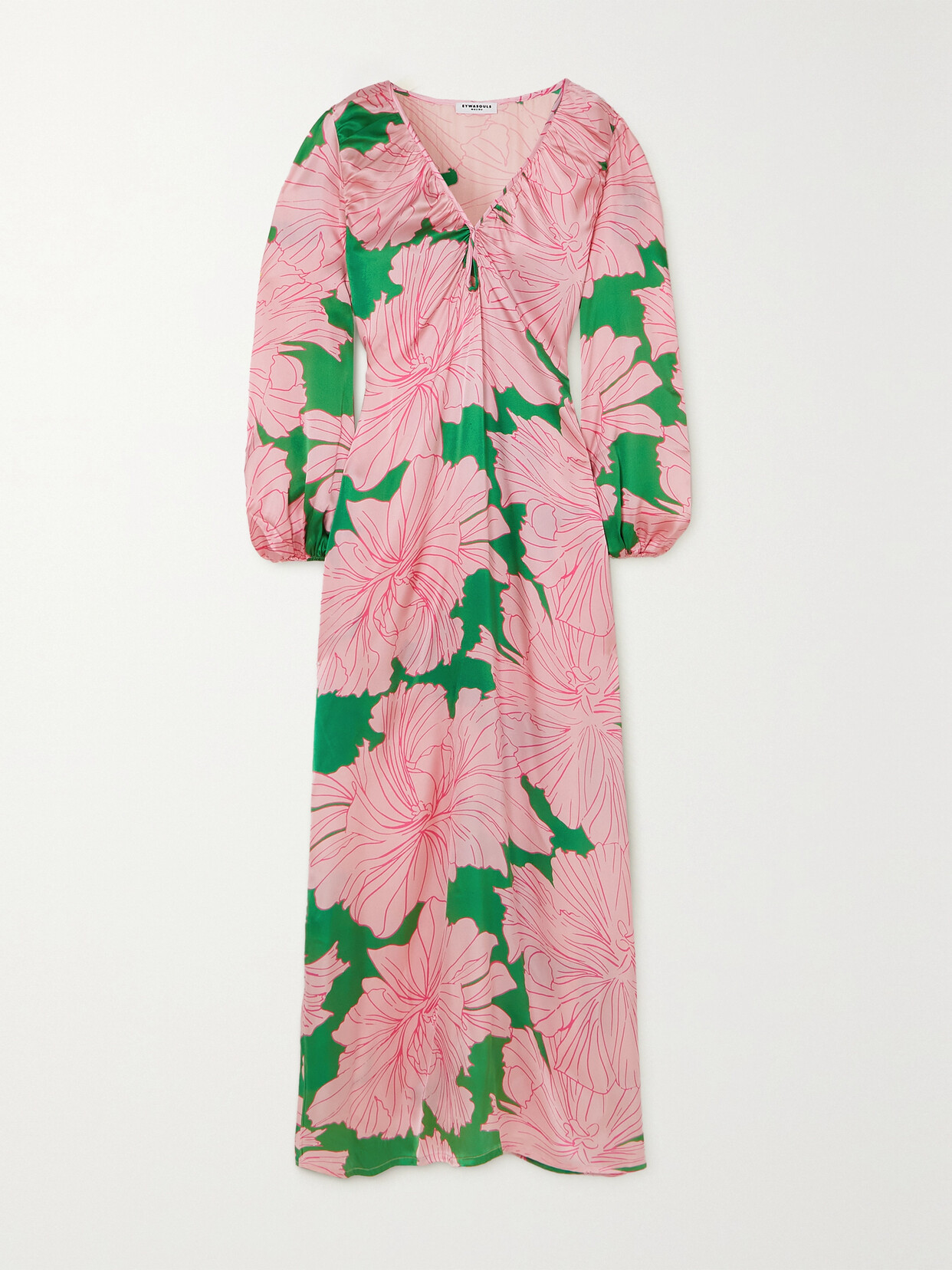 EYWASOULS MALIBU Mac Floral-print Silk Maxi Dress - Pink