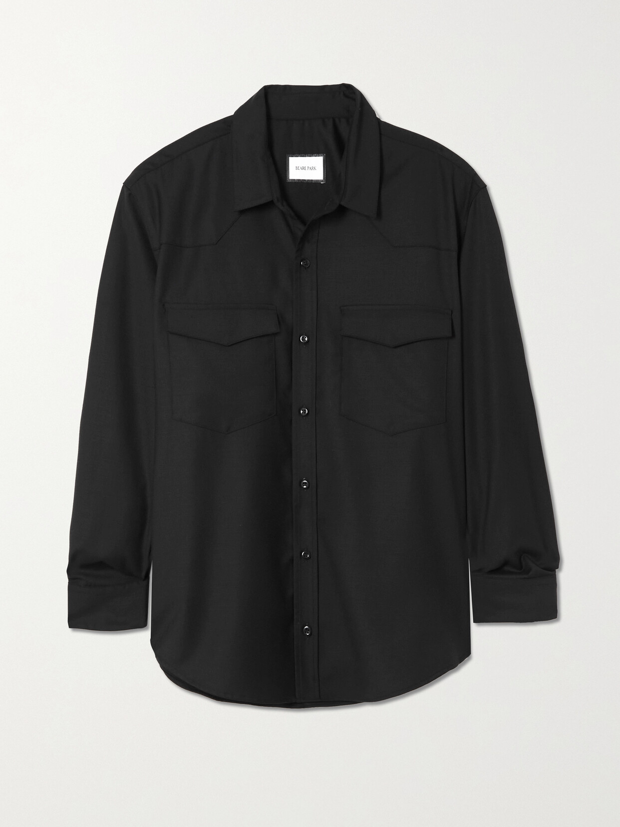 BEARE PARK - Oversized Wool Shirt - Black