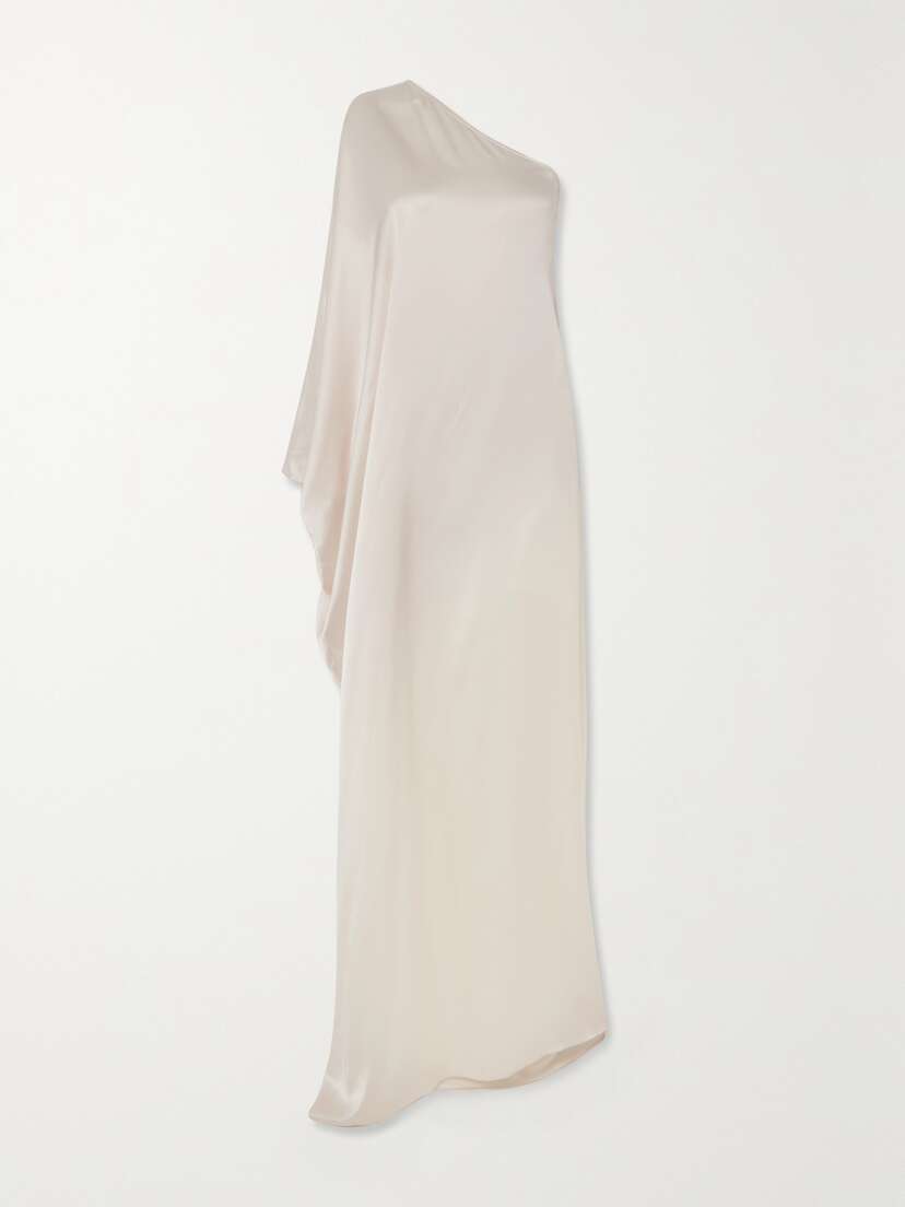 BEARE PARK One-shoulder Draped Silk-satin Gown