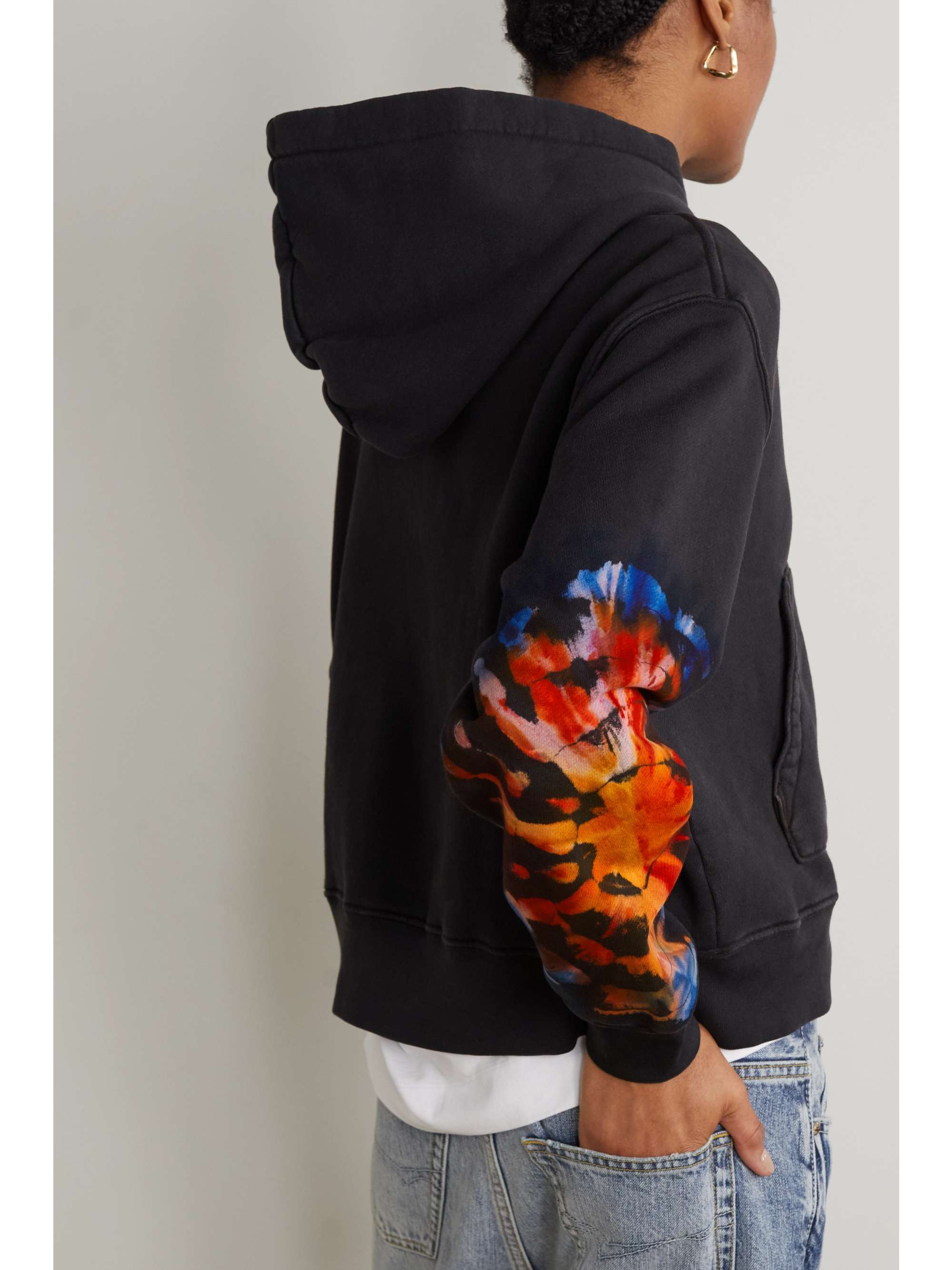 AMIRI コットン ジャージー フーディ 刺繍入り タイダイ染め