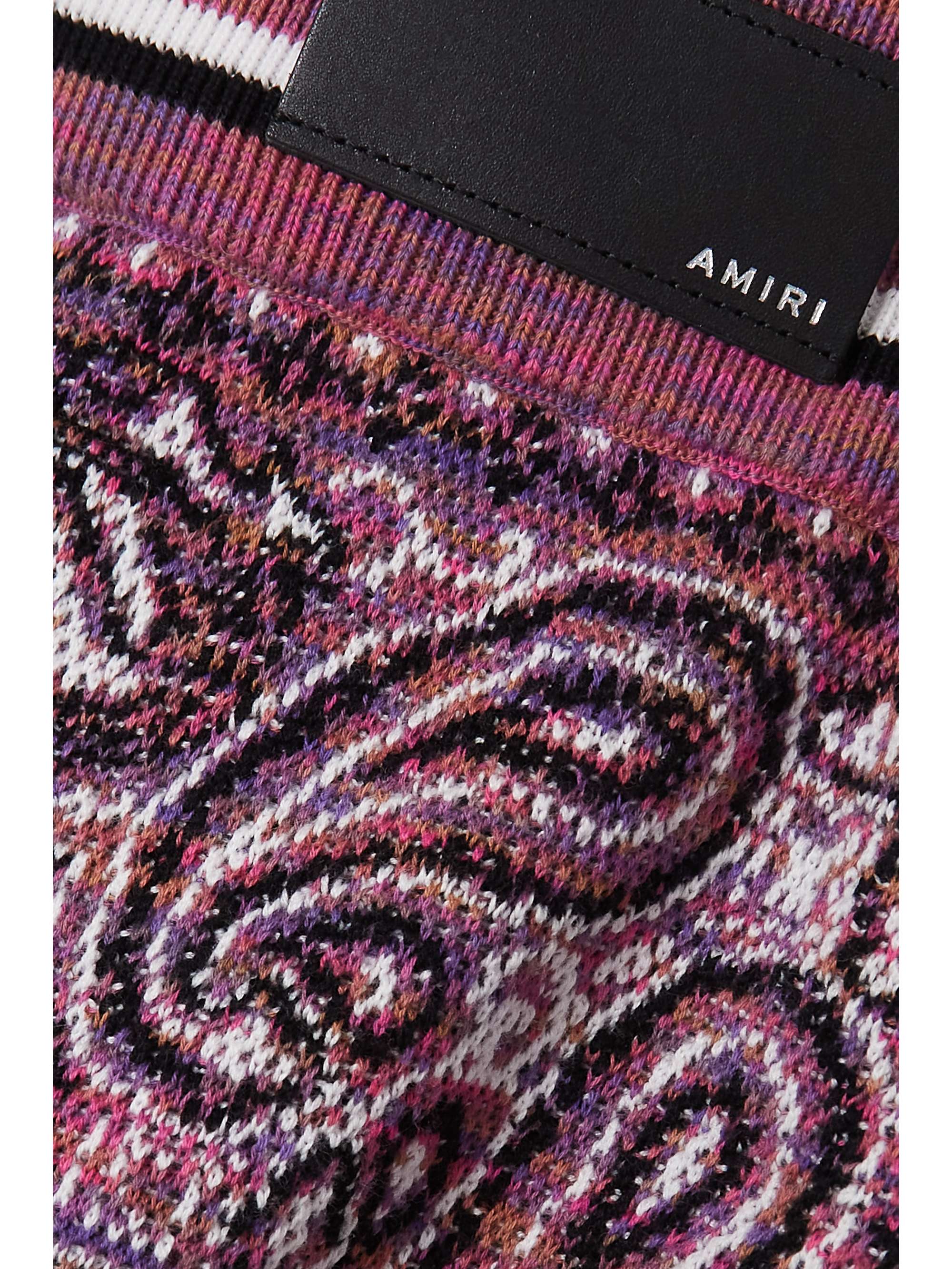AMIRI 자수 스페이스 다이 코튼 자카드 트랙 팬츠