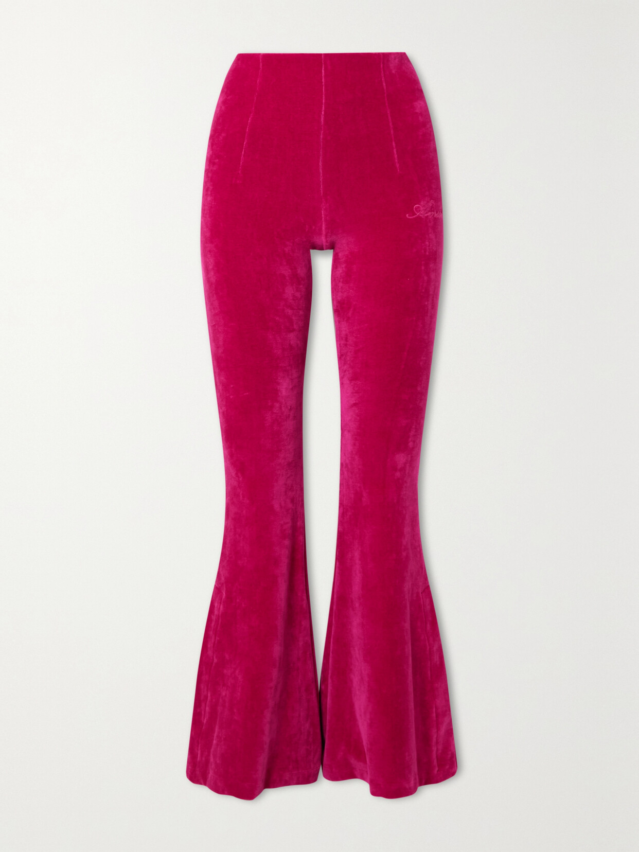 AMIRI - Stretch Cotton-blend Velour Flared Leggings - Pink