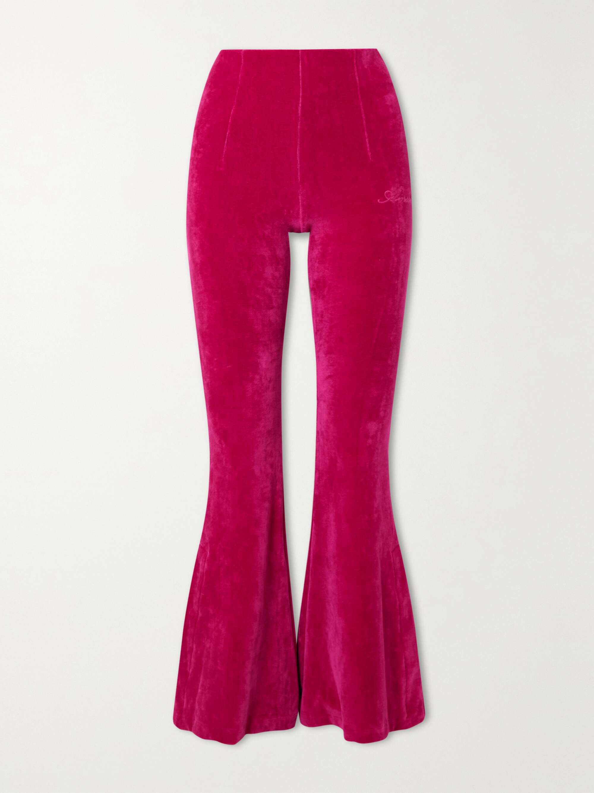 AMIRI Stretch cotton-blend velour flared leggings