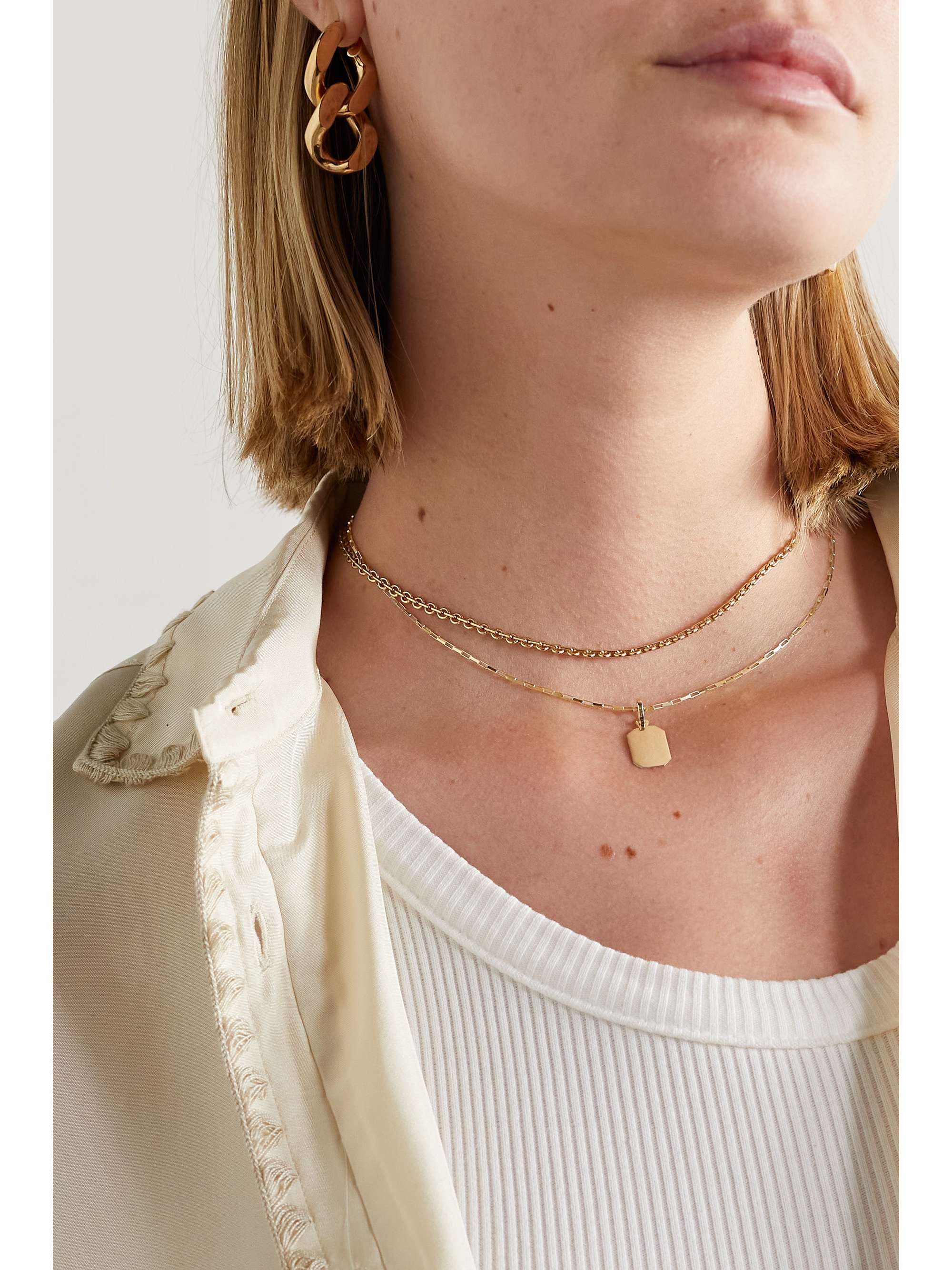 LOREN STEWART 14-karat gold necklace