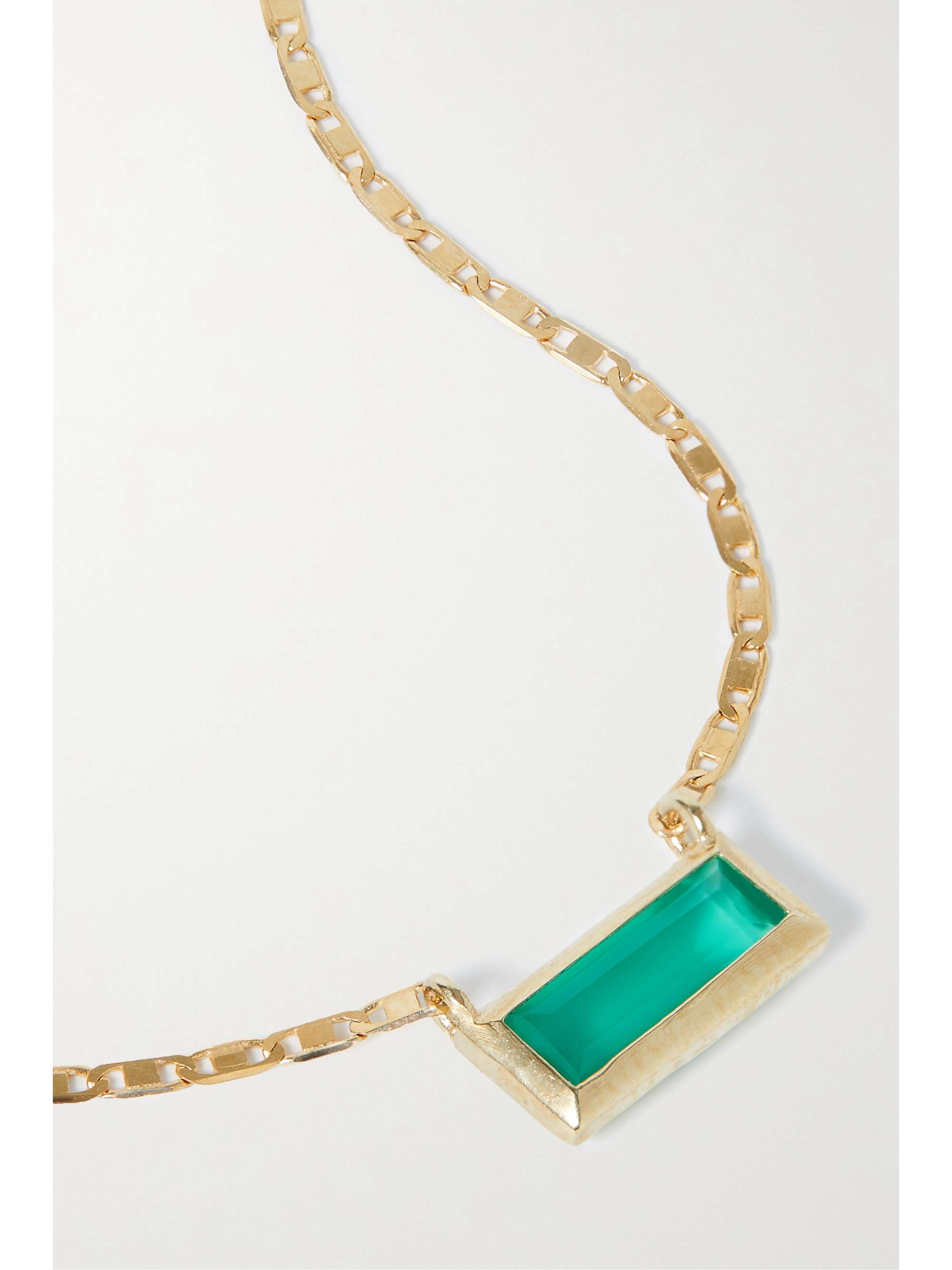 LOREN STEWART Valentino 10-karat gold agate necklace