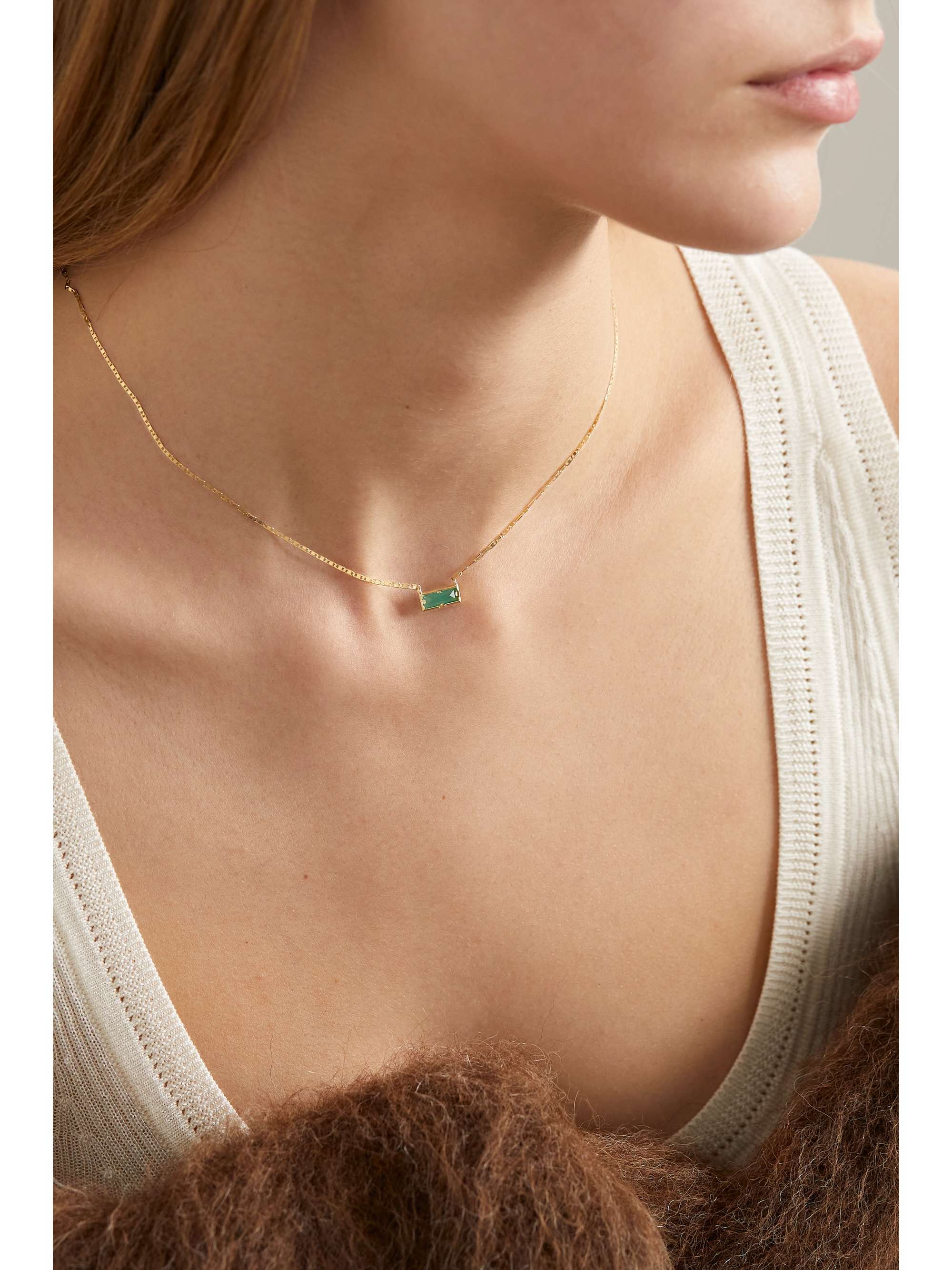 LOREN STEWART Valentino 10-karat gold agate necklace