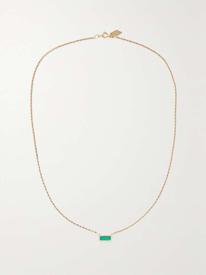Loren Stewart Valentino 10-karat Gold Agate Necklace