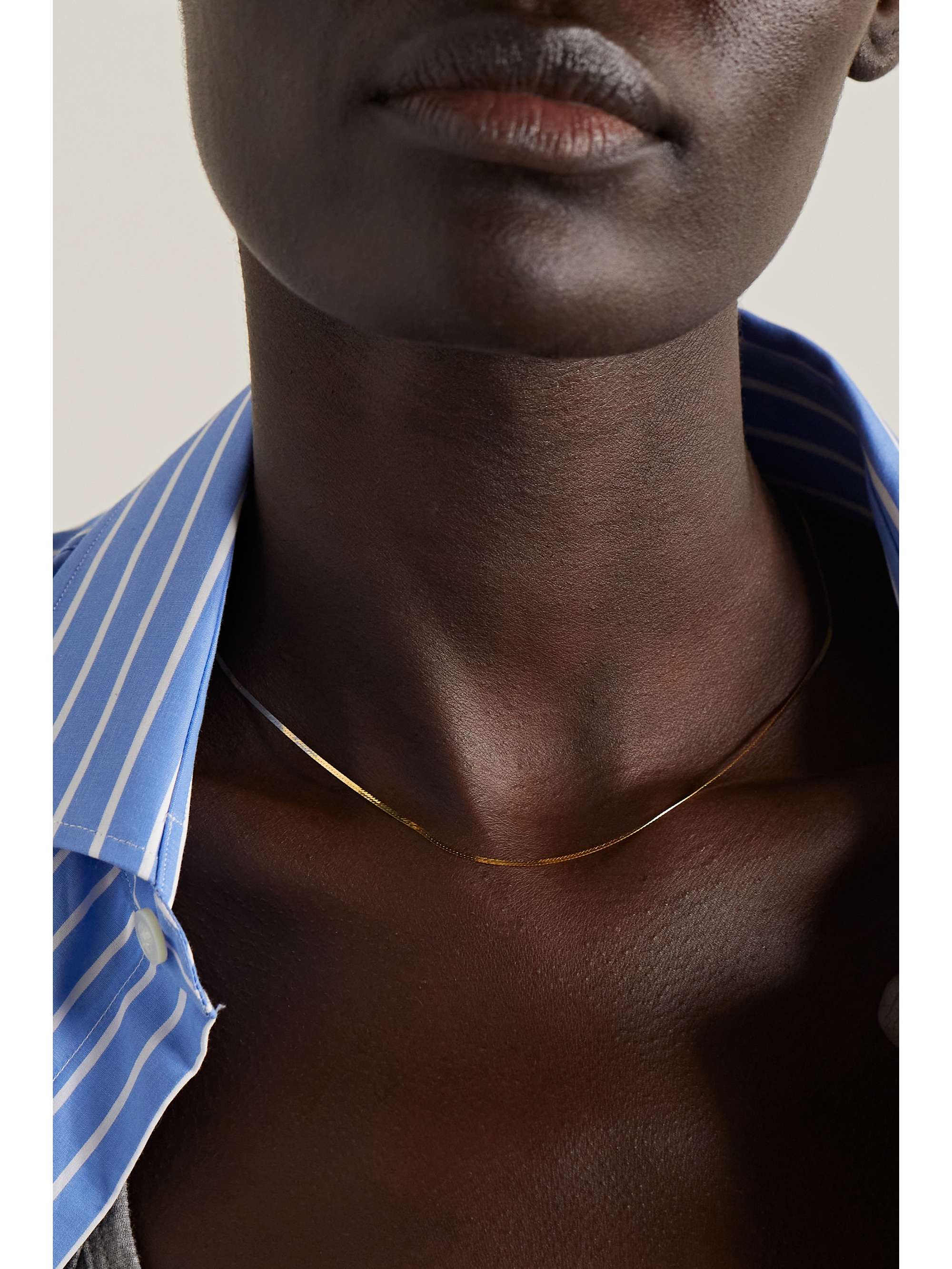 LOREN STEWART Demi Herringbone 10-karat gold necklace