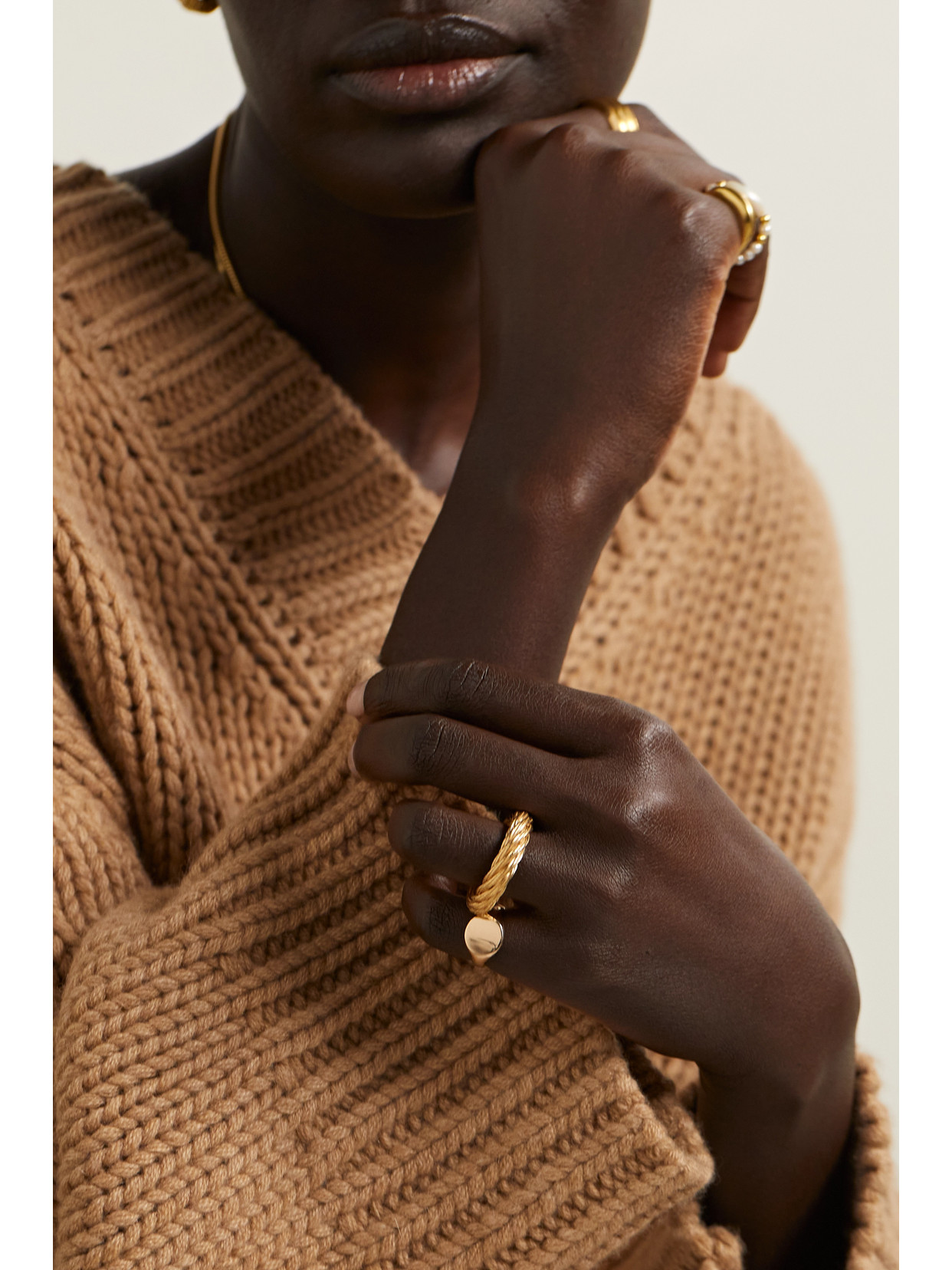 Shop Loren Stewart + Net Sustain Baby 14-karat Recycled Gold Signet Ring