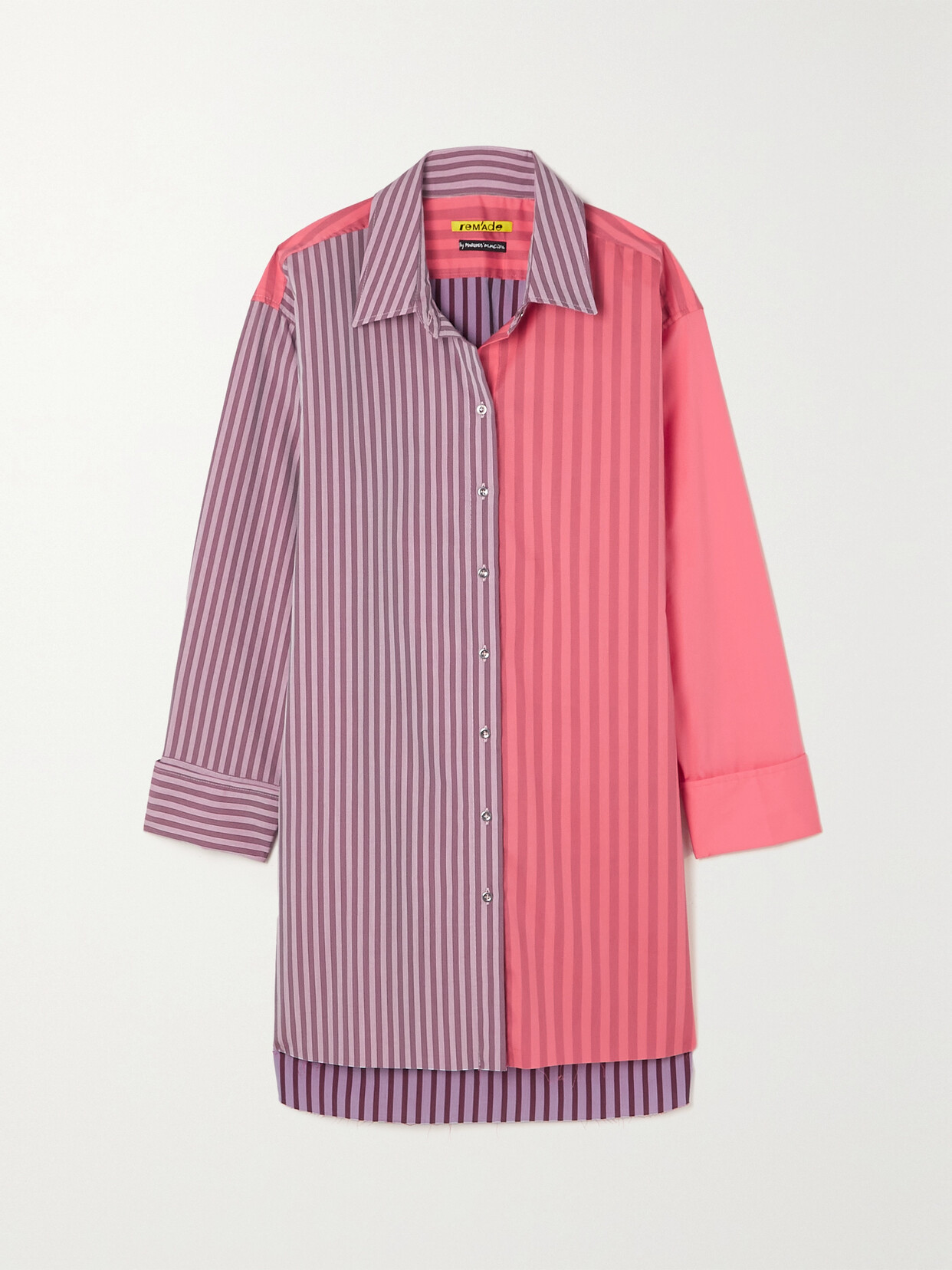 Marques'Almeida Rem'ade Striped Cotton-blend Poplin Shirt - Pink