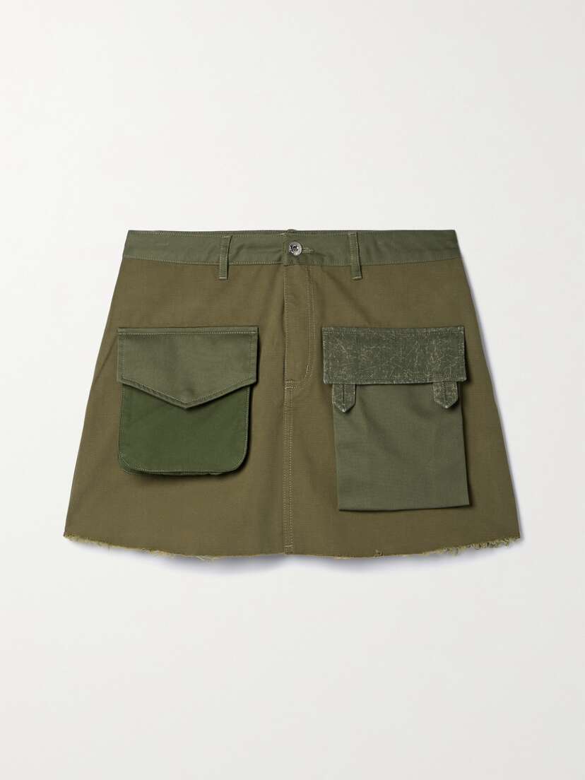 Marques'Almeida Patchwork Cotton-canvas And Twill Mini Skirt - UK 14