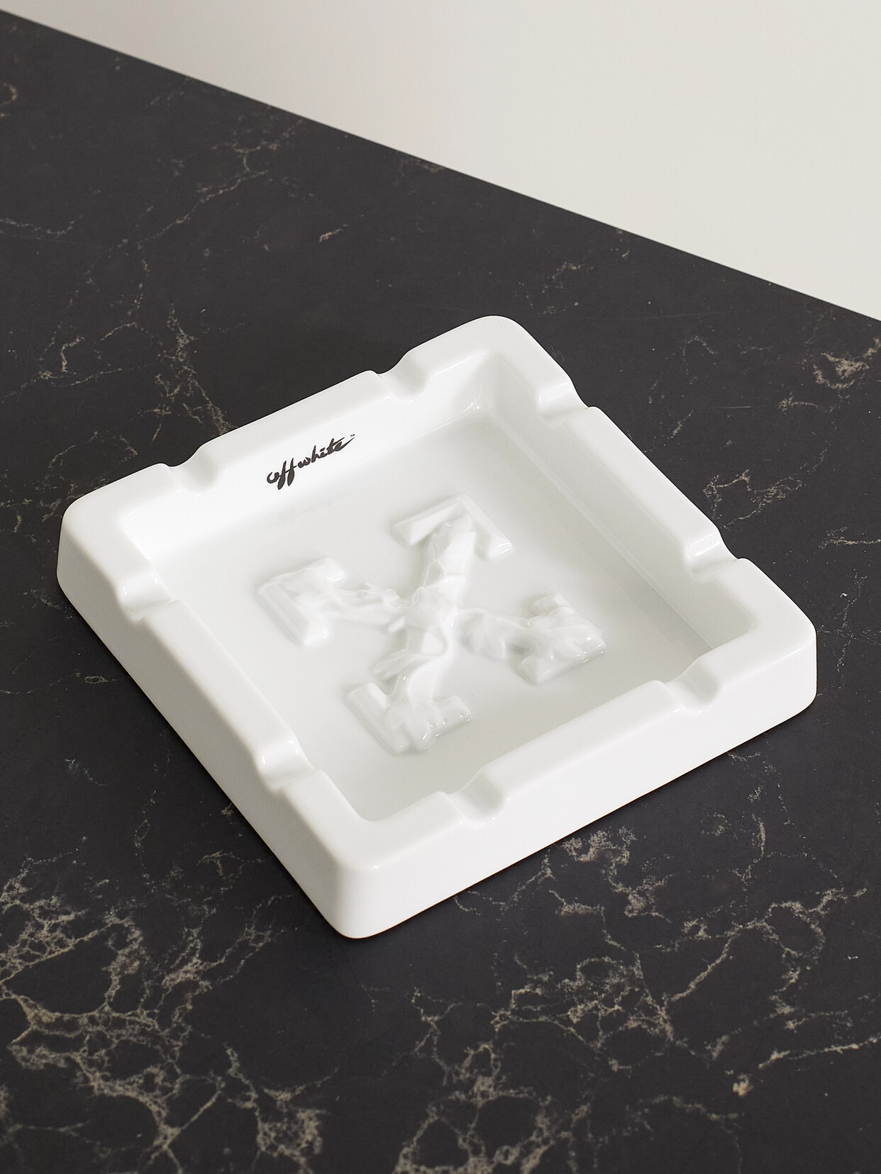 GINORI 1735 - + Off-white Porcelain Tray - Gray