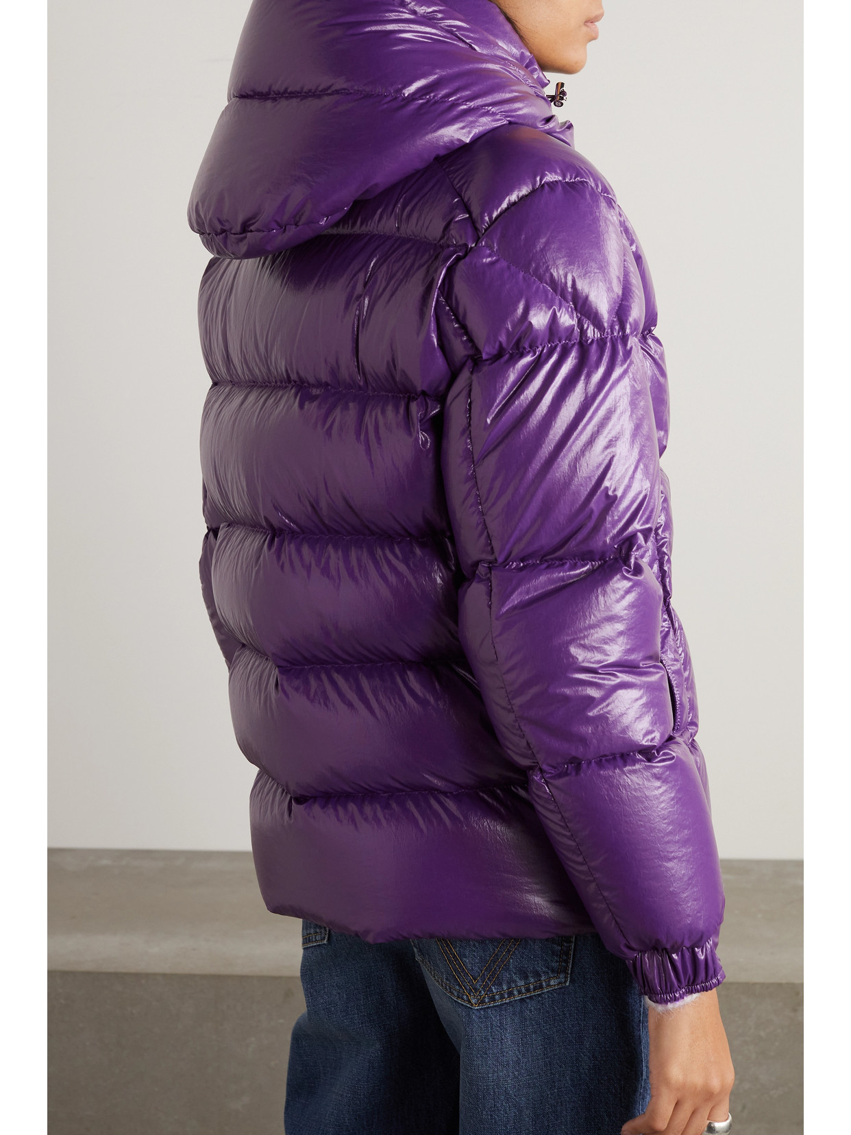Moncler Genius Maya Hooded Quilted Glossed-shell Down Jacket In Purple