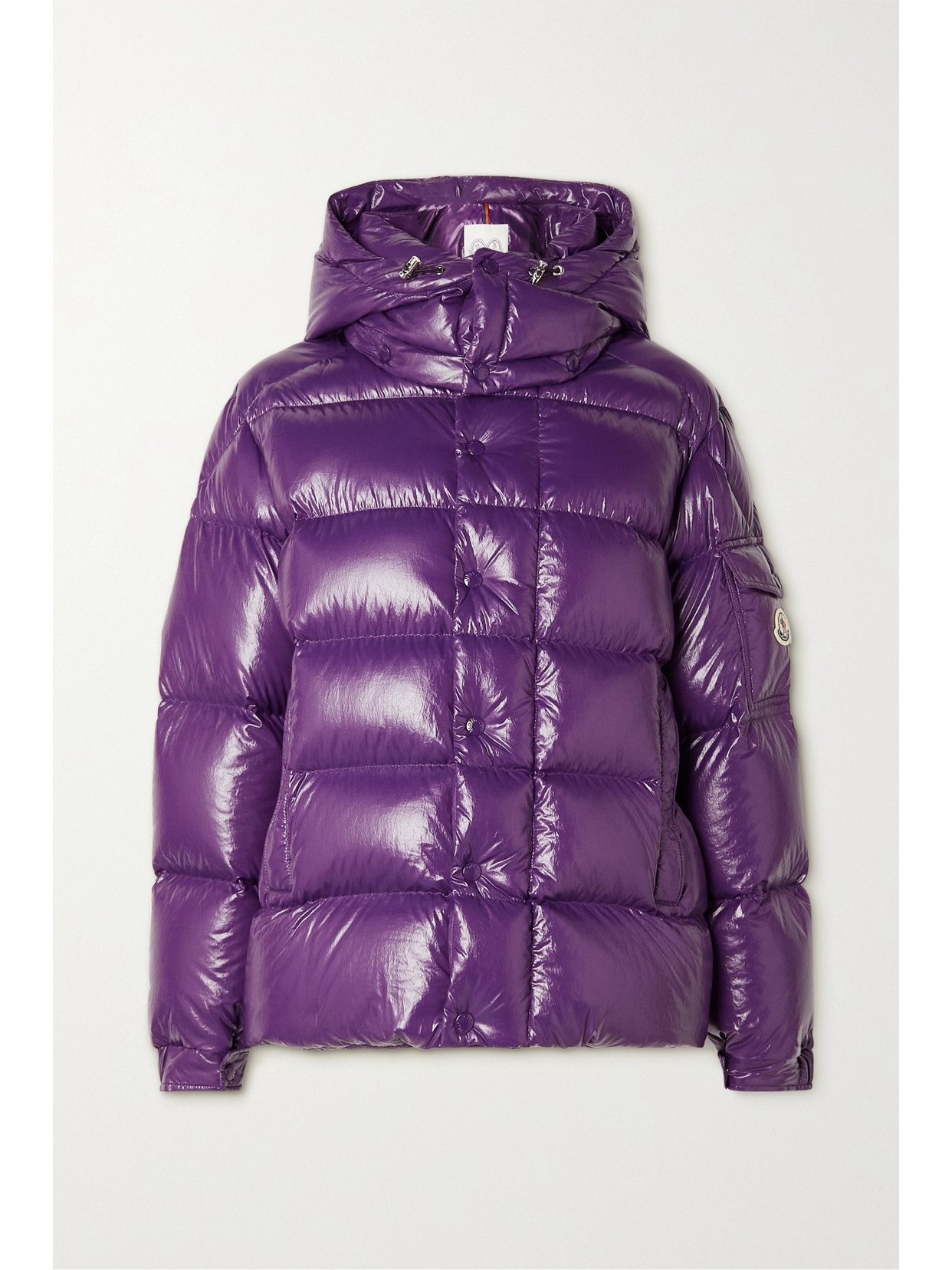 Moncler Genius Maya Hooded Quilted Glossed-shell Down Jacket In Purple