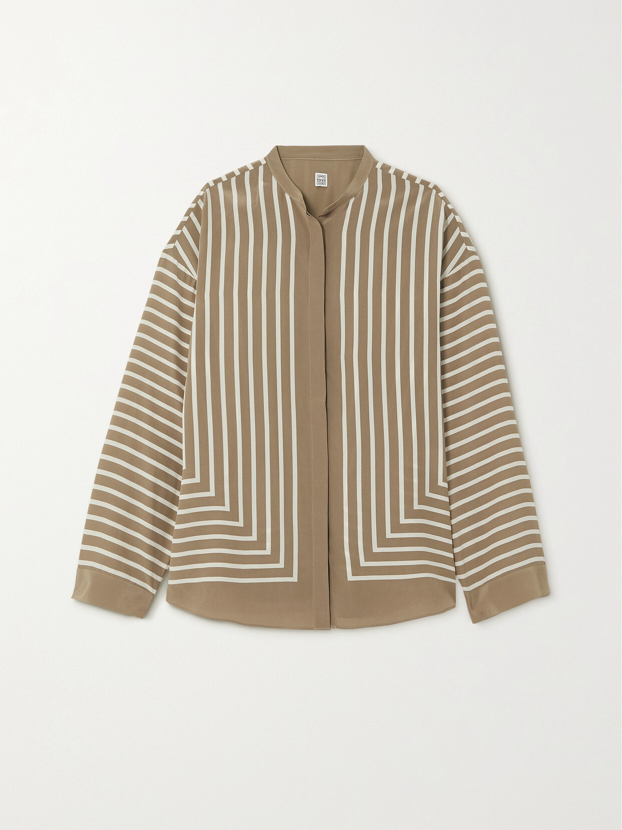 TOTEME - Striped Silk Blouse - Brown