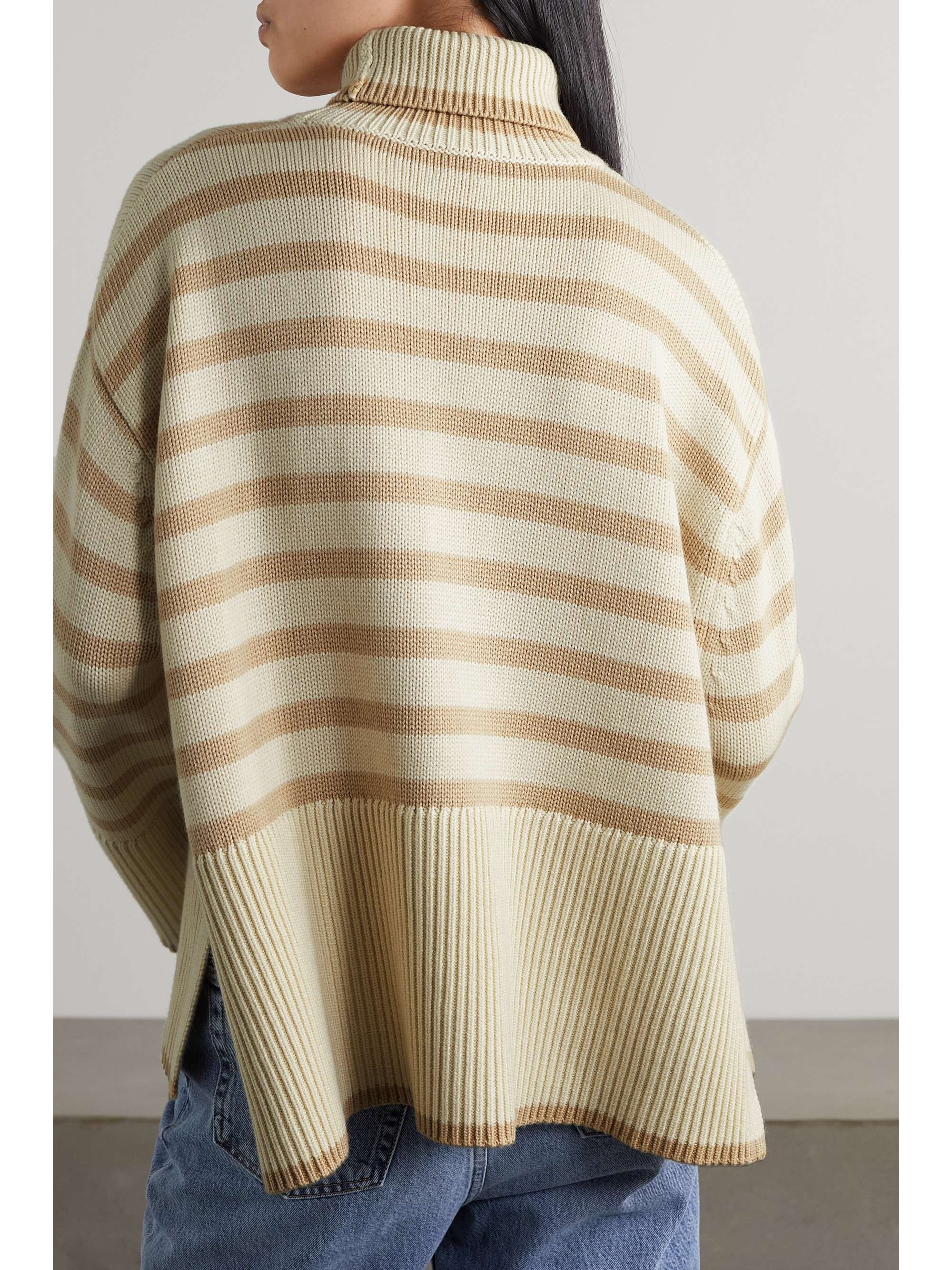 TOTEME Striped wool and organic cotton-blend turtleneck sweater