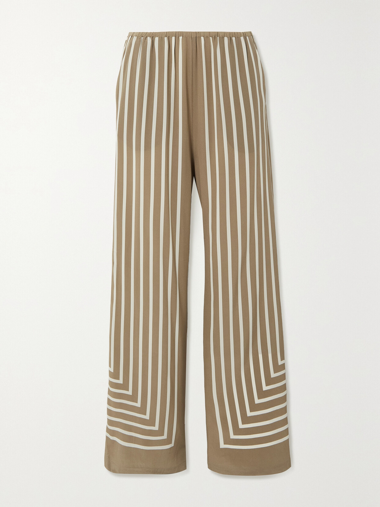 TOTEME Striped Silk Wide-leg Pants
